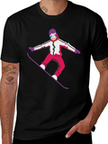 Snowboarder Graphic Tee - Cool Black T-Shirt