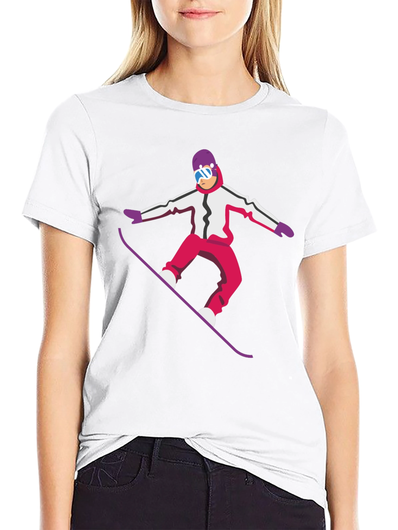 Snowboarder Graphic Tee - Cool Black T-Shirt