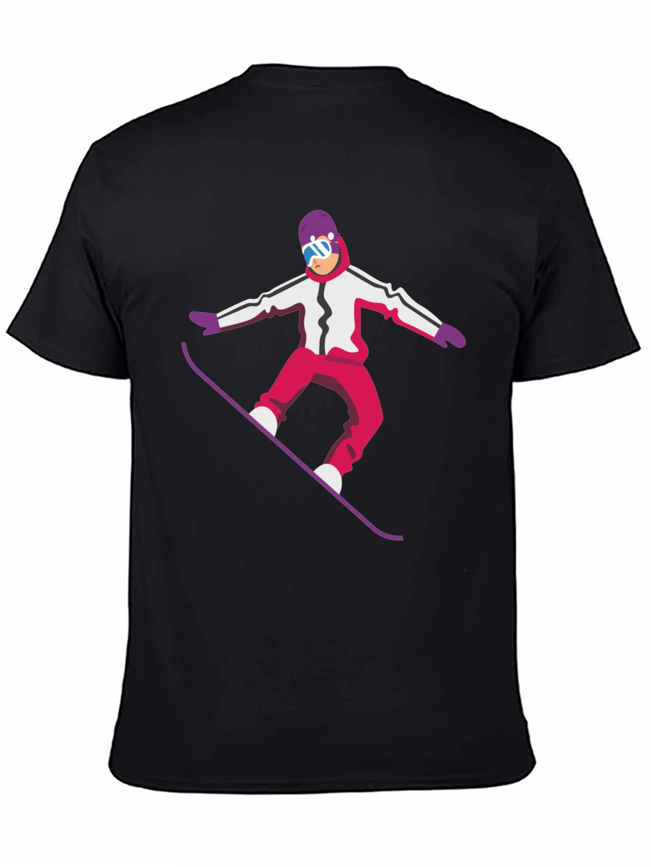 Snowboarder Graphic Tee - Cool Black T-Shirt