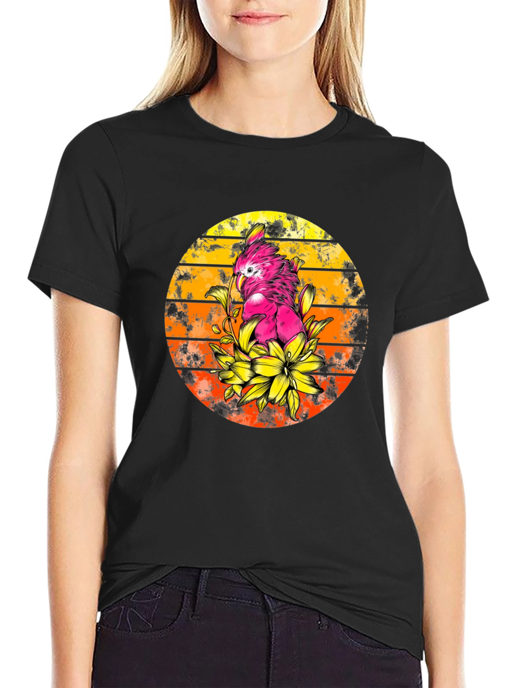 Cockatoo Sunset T-Shirt - Tropical Bird Tee