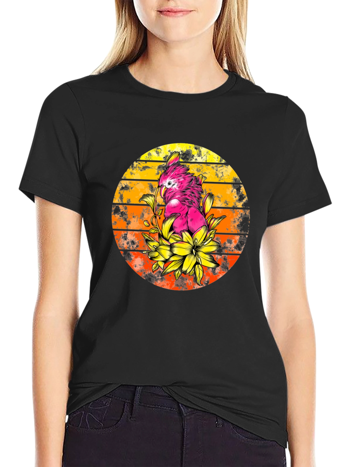 Cockatoo Sunset T-Shirt - Tropical Bird Tee