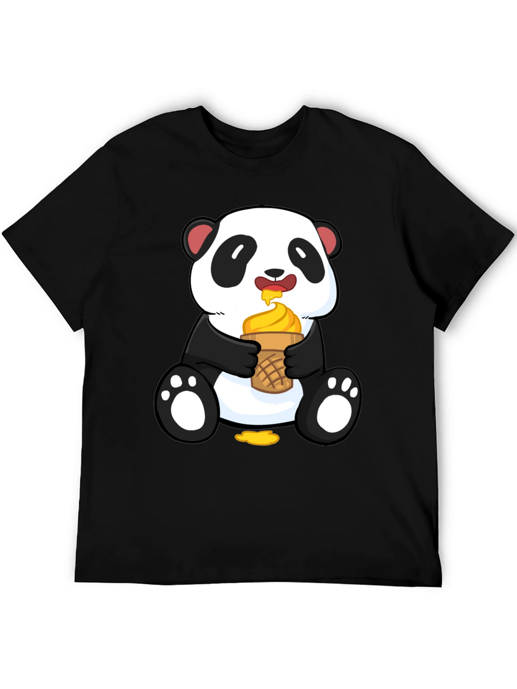 Panda Eating Ice Cream Graphic Tee