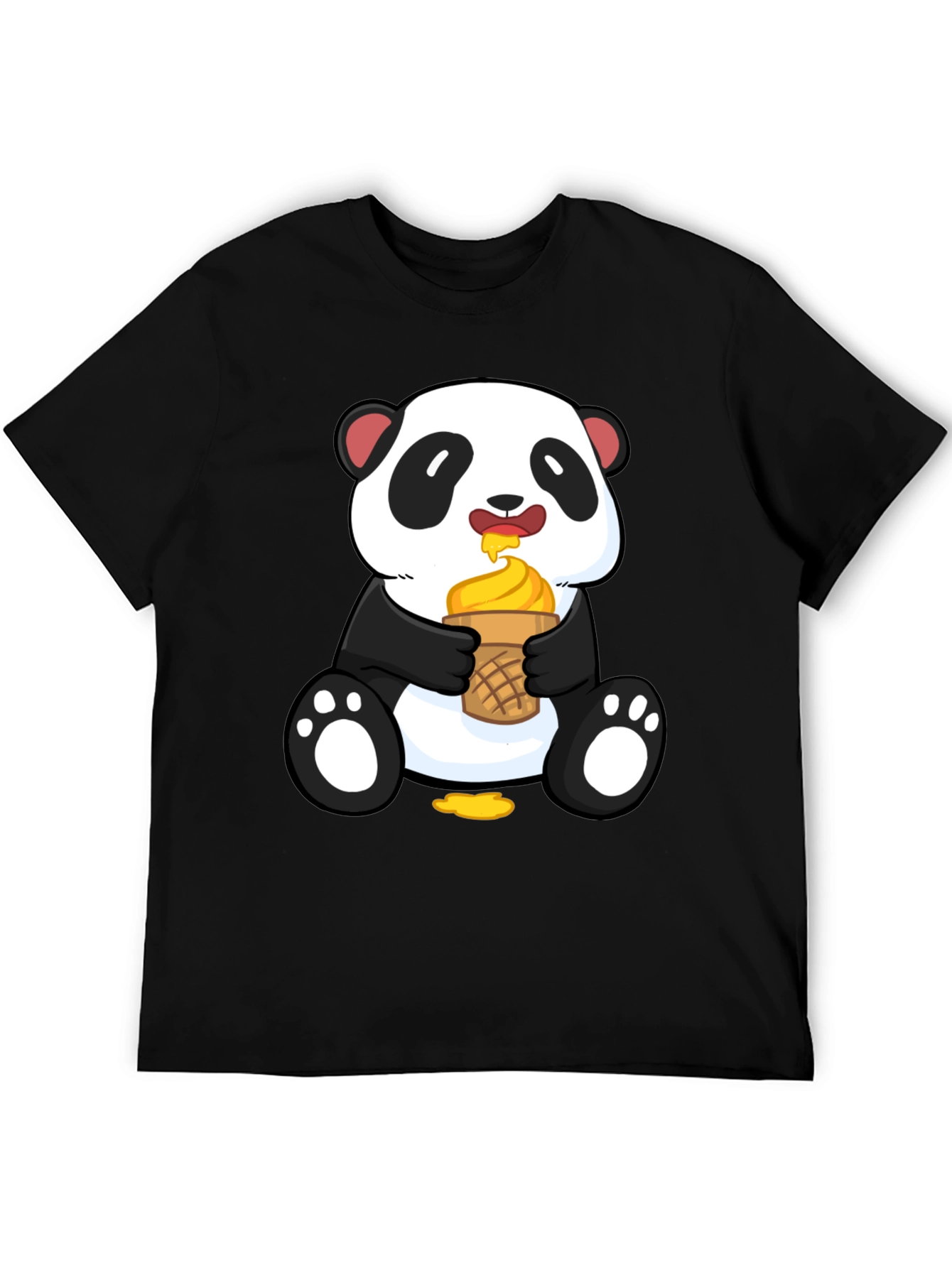 Panda Eating Ice Cream Graphic Tee