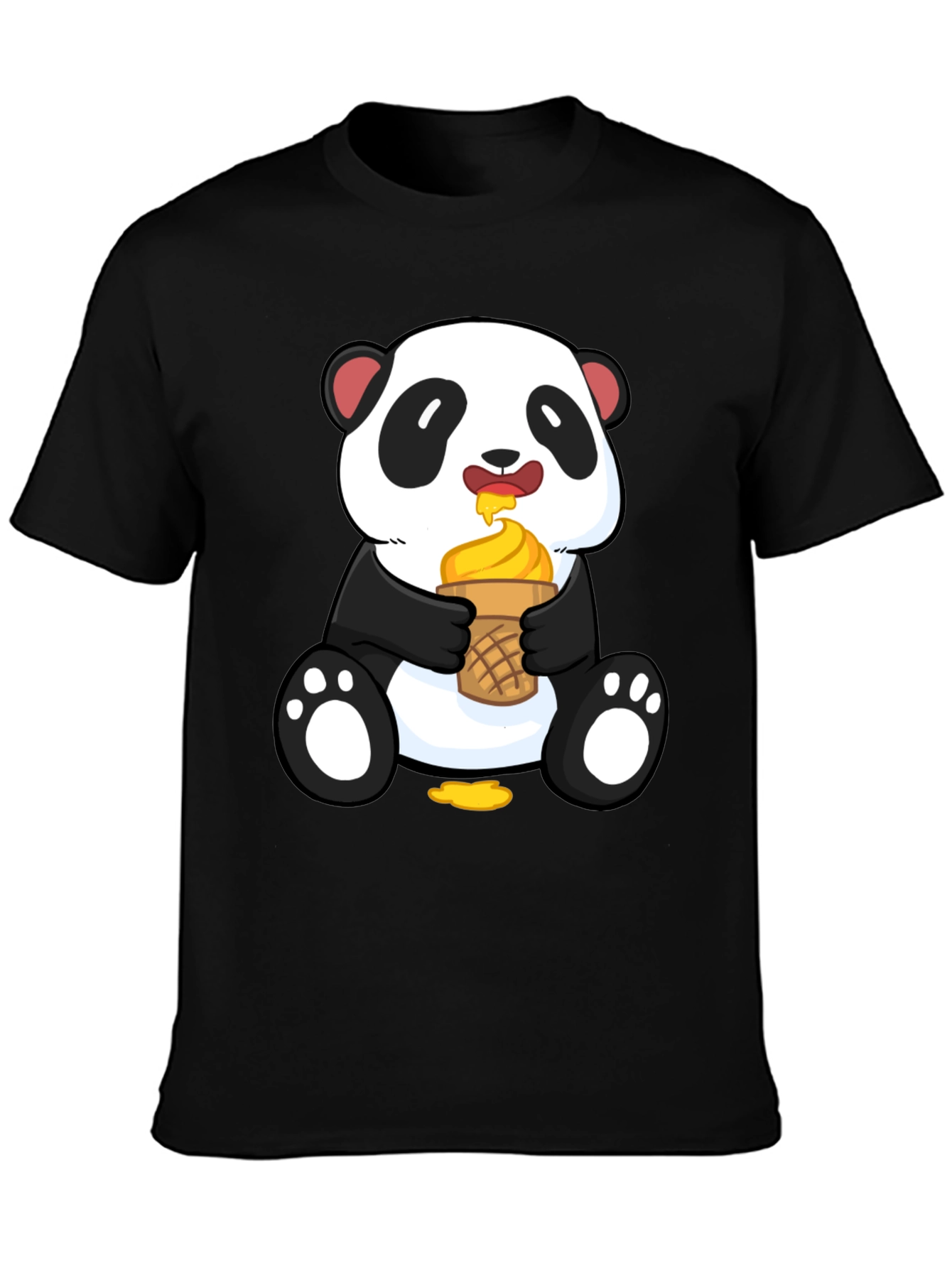 Panda Eating Ice Cream Graphic Tee