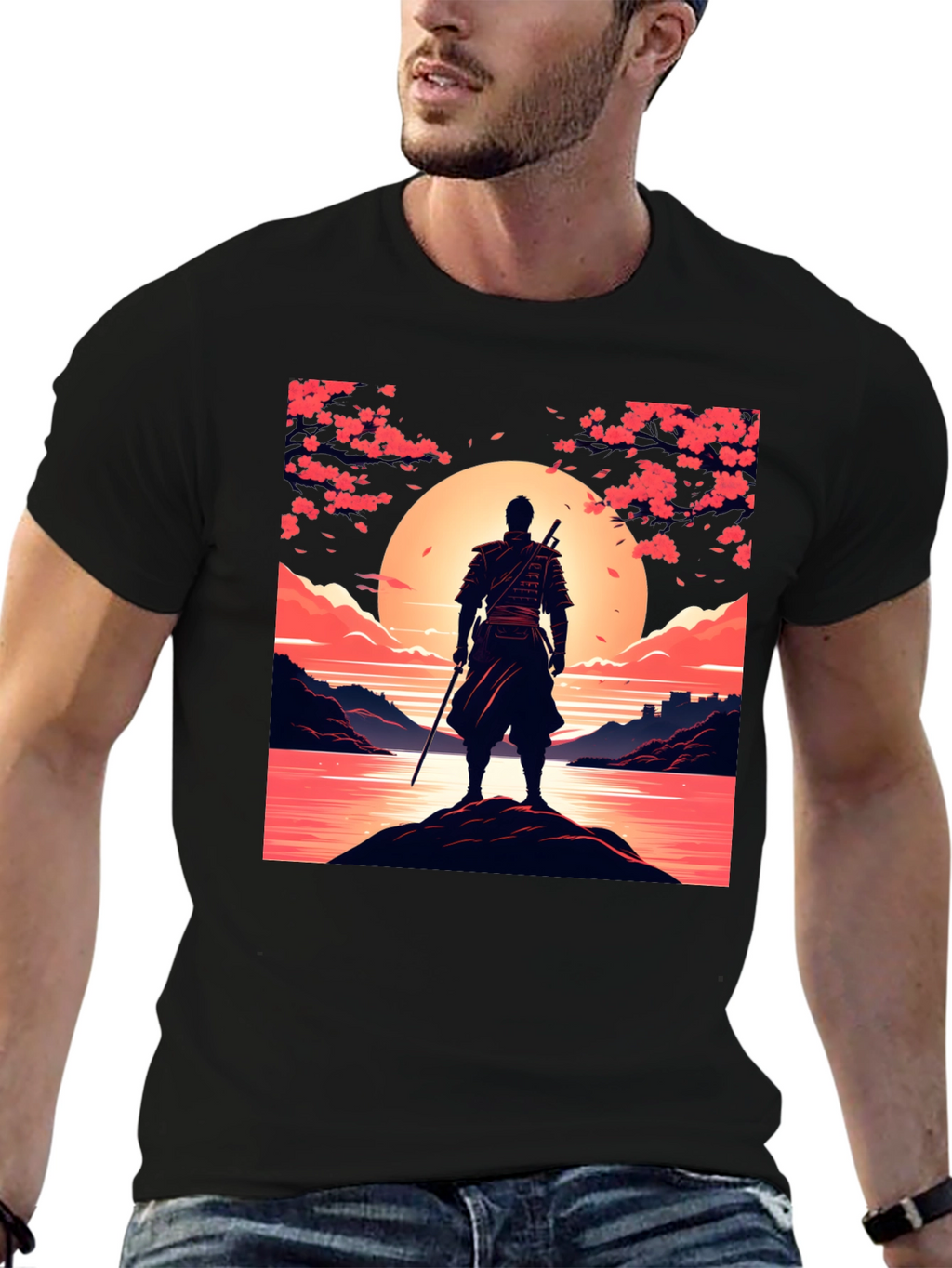 Samurai Sunset Graphic Tee