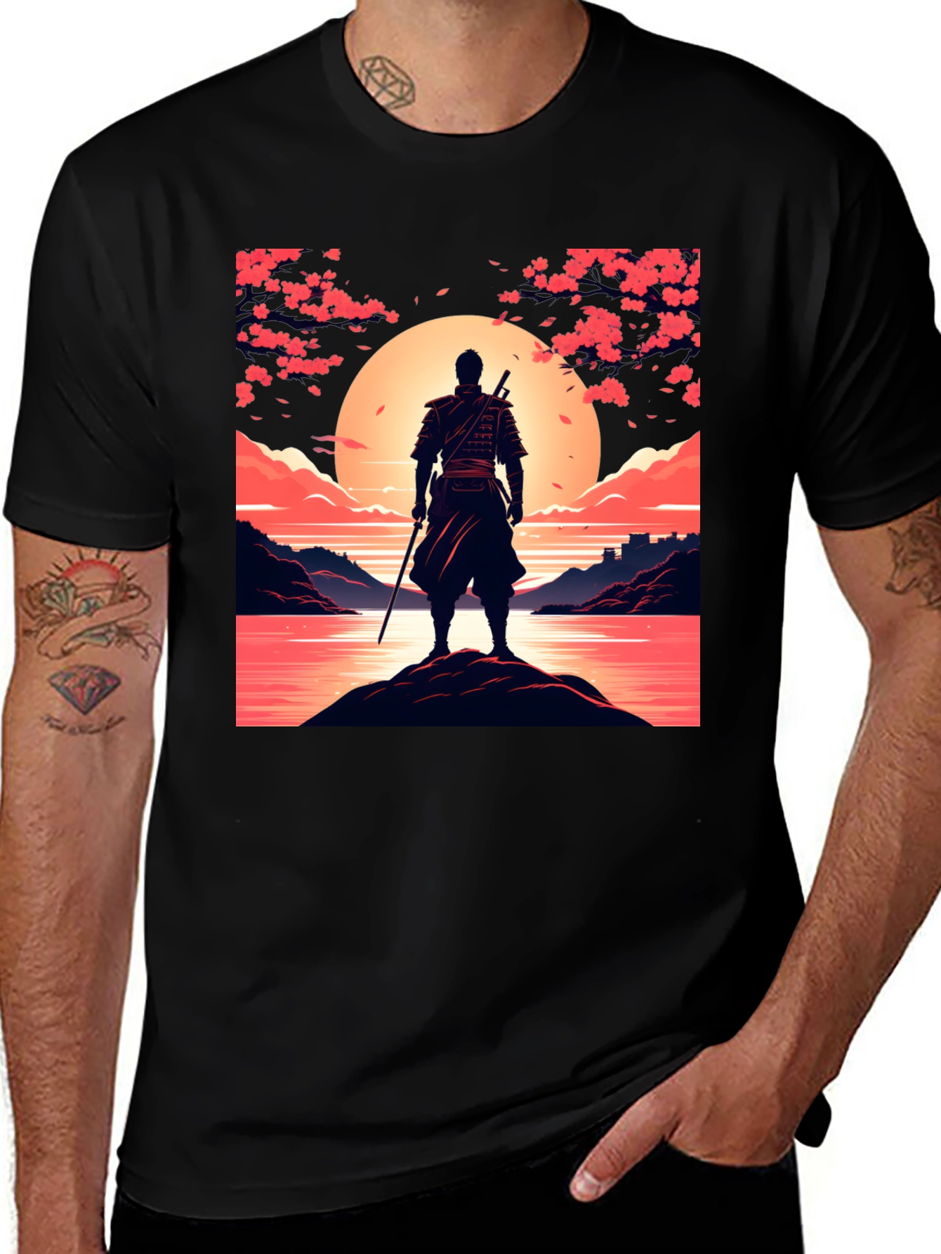 Samurai Sunset Graphic Tee
