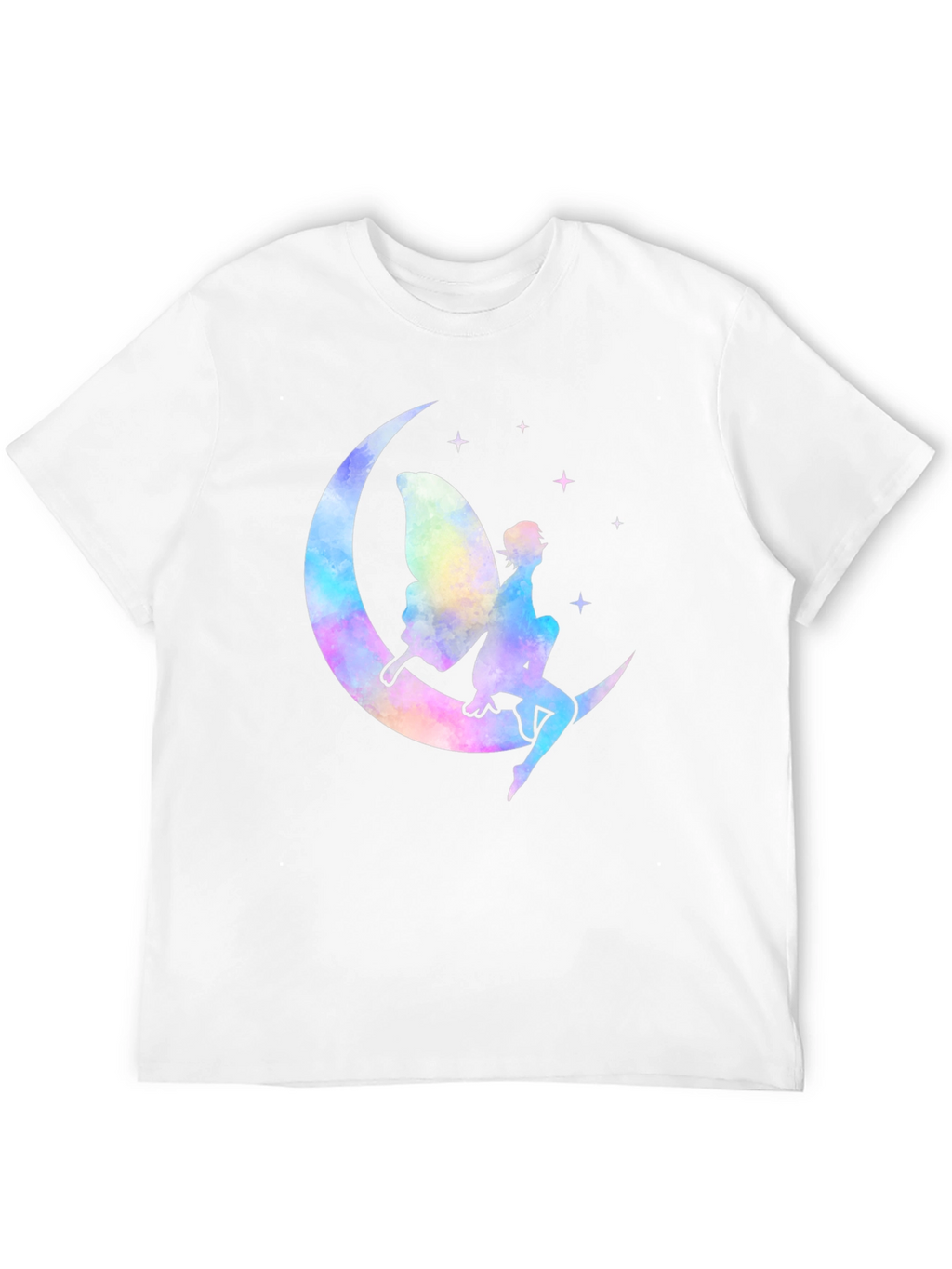 Whimsical Fairy Moon Graphic T-Shirt - Black