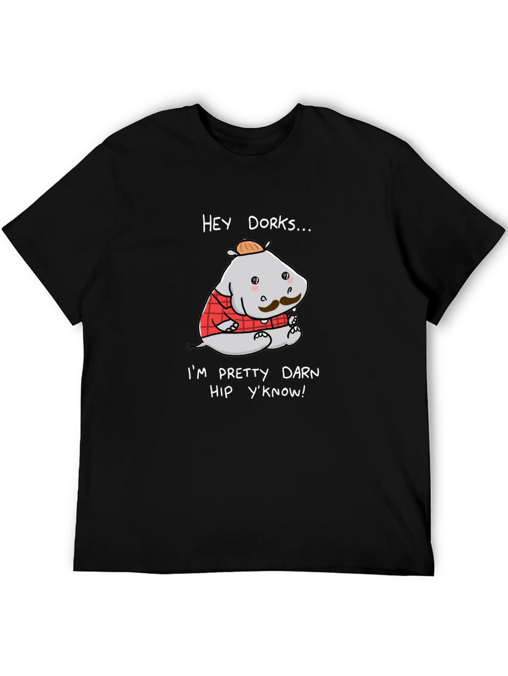 Hey Dorks Hip Hippo Graphic T-Shirt