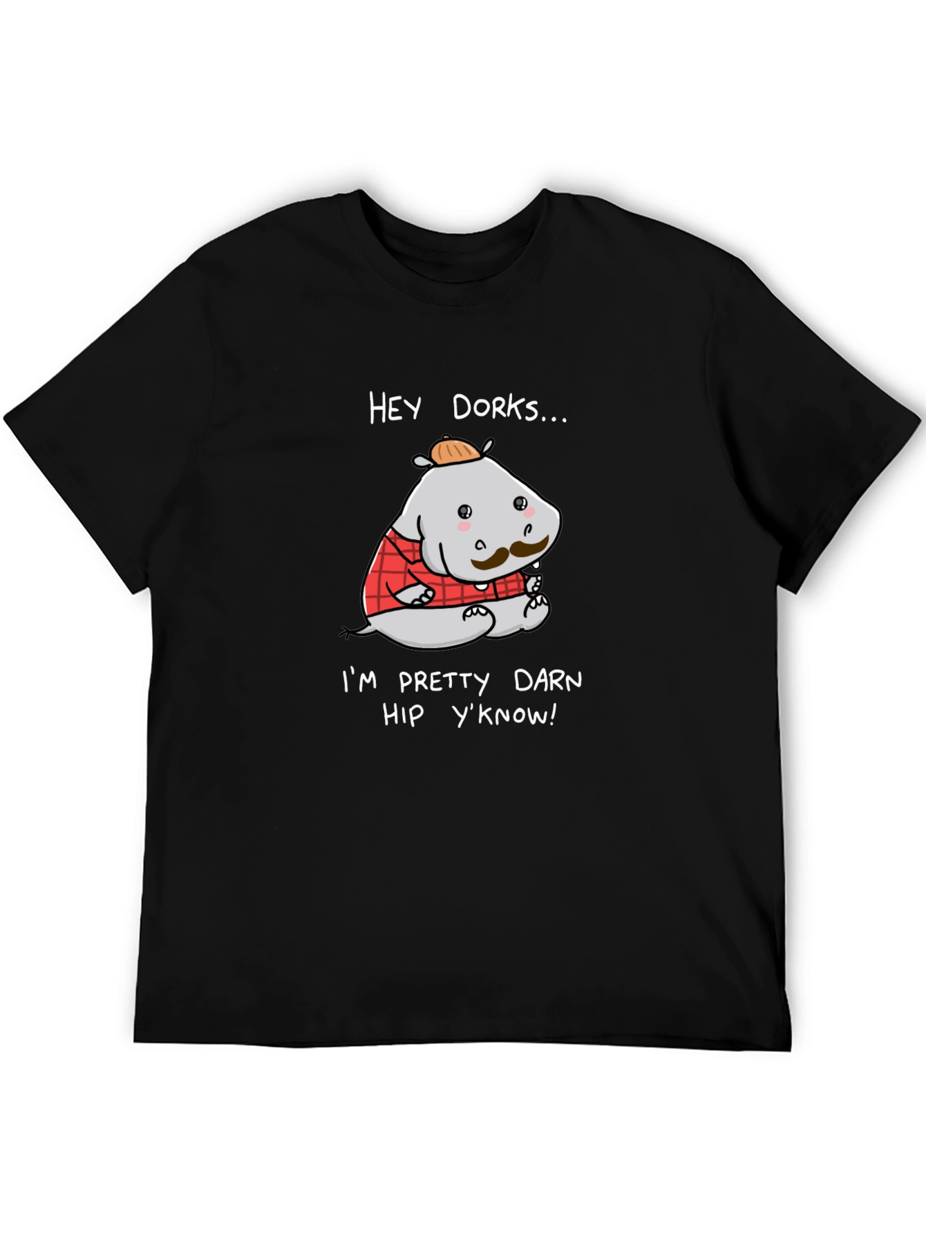 Hey Dorks Hip Hippo Graphic T-Shirt