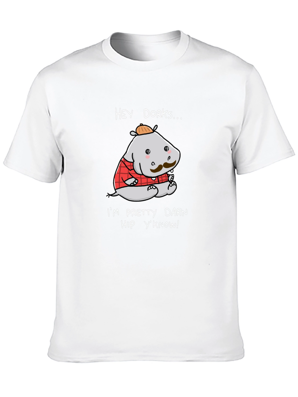 Hey Dorks Hip Hippo Graphic T-Shirt