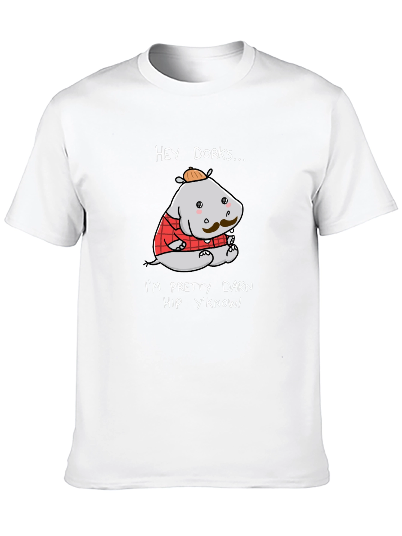 Hey Dorks Hip Hippo Graphic T-Shirt