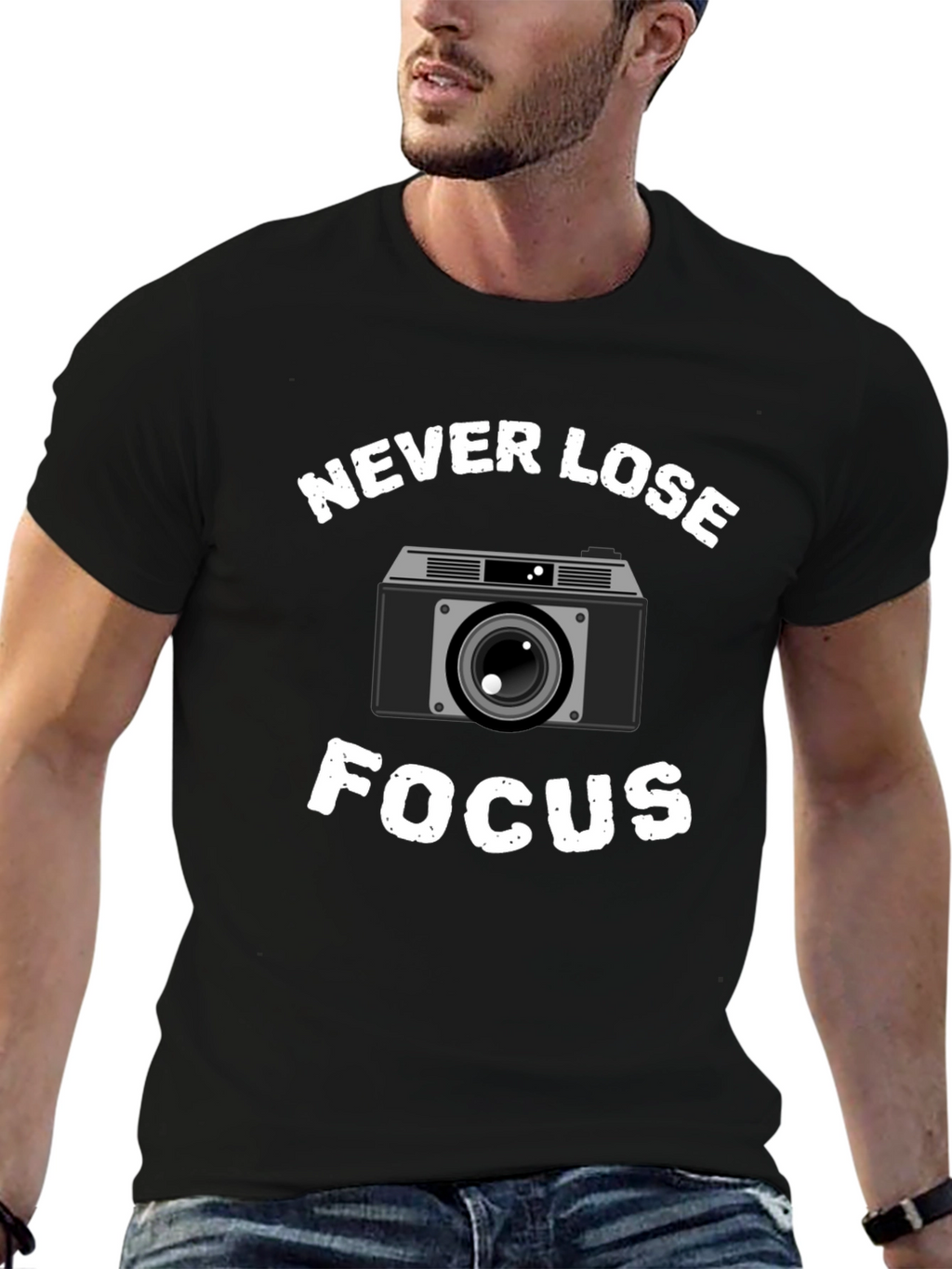 Never Lose Focus Camera Graphic T-Shirt