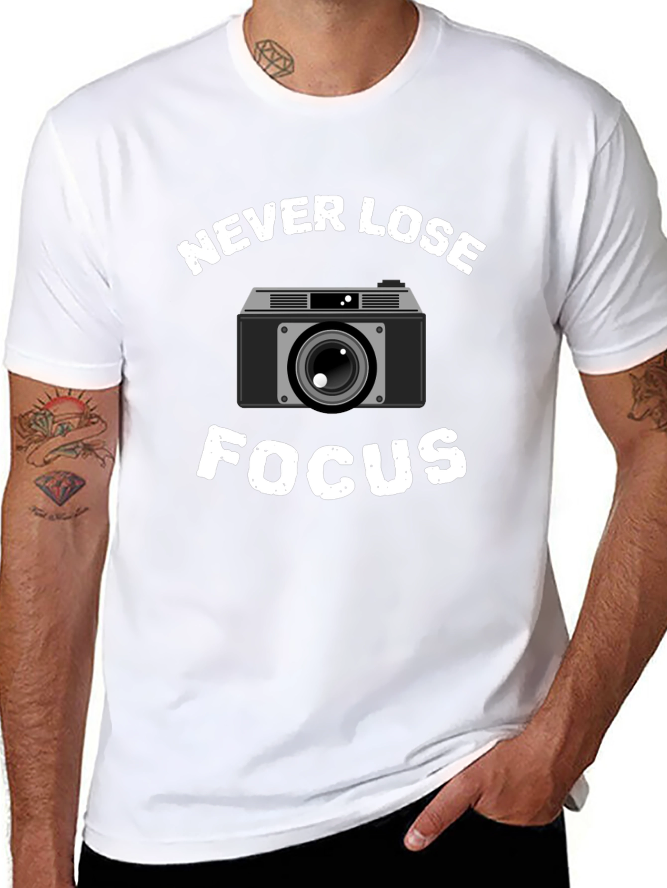 Never Lose Focus Camera Graphic T-Shirt
