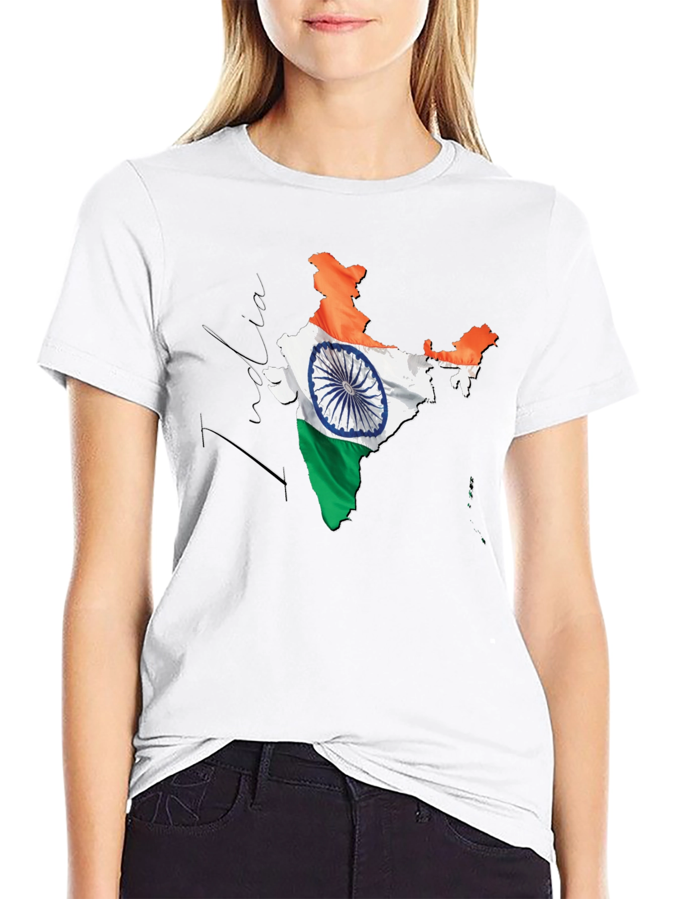 India Flag Map T-Shirt - Patriotic Graphic Tee