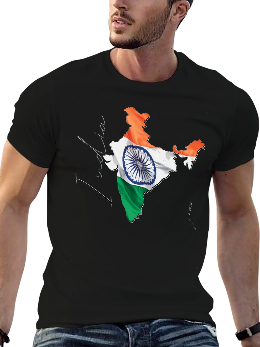 India Flag Map T-Shirt - Patriotic Graphic Tee