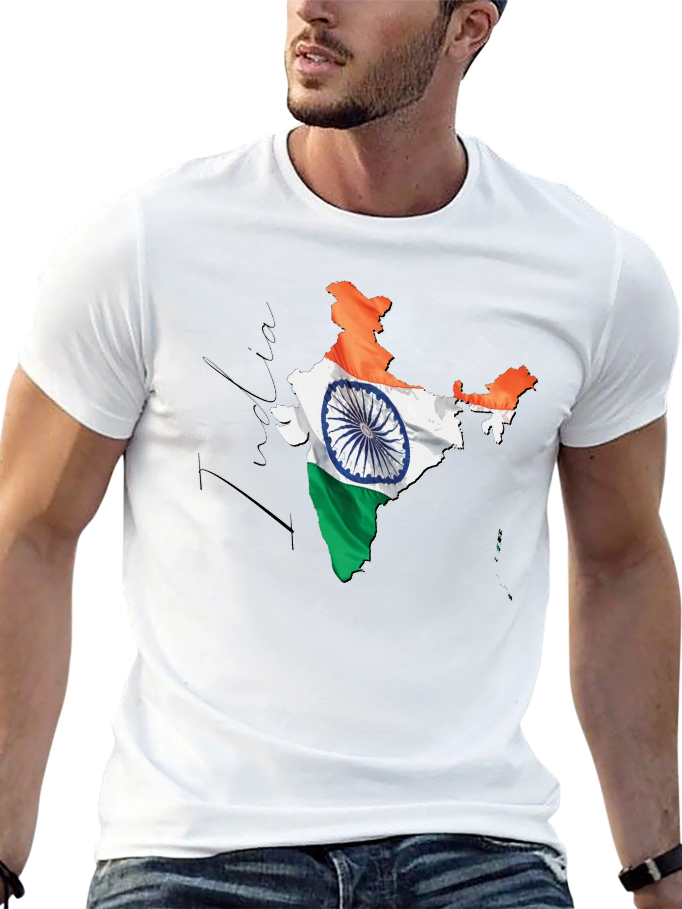 India Flag Map T-Shirt - Patriotic Graphic Tee