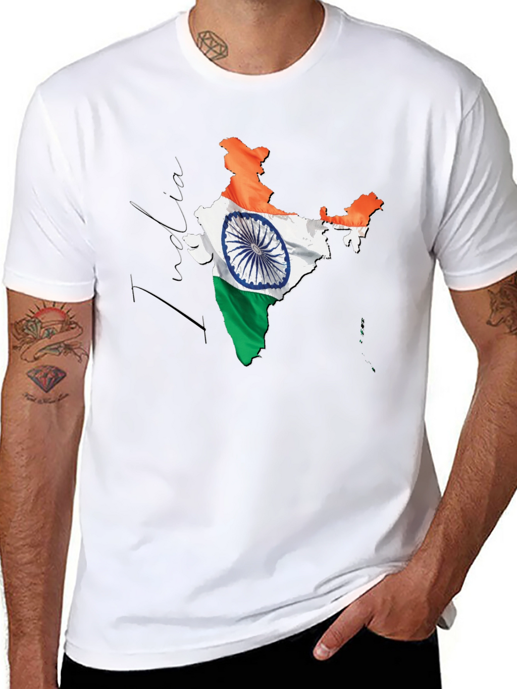 India Flag Map T-Shirt - Patriotic Graphic Tee