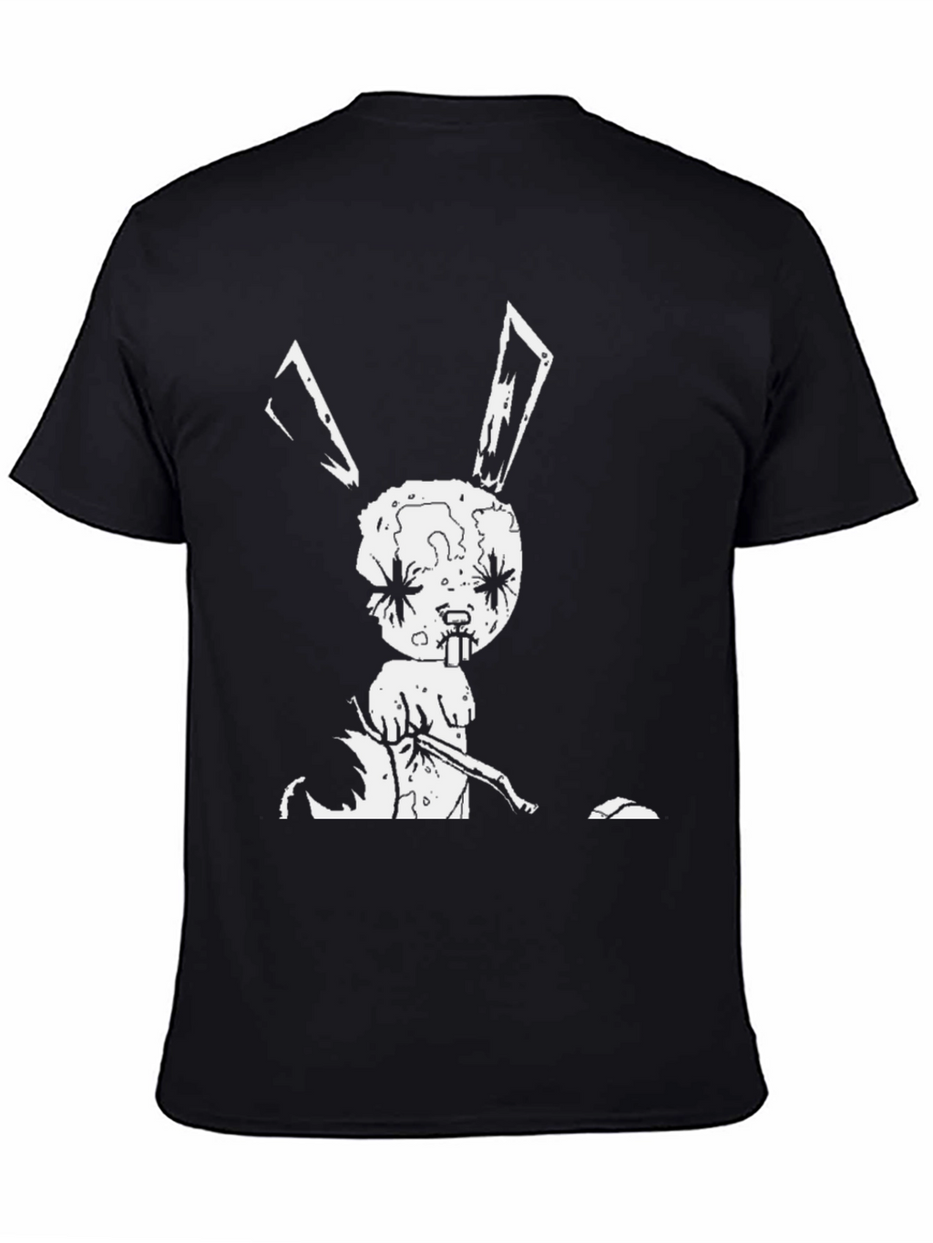 Creepy Bunny Graphic Tee - Black