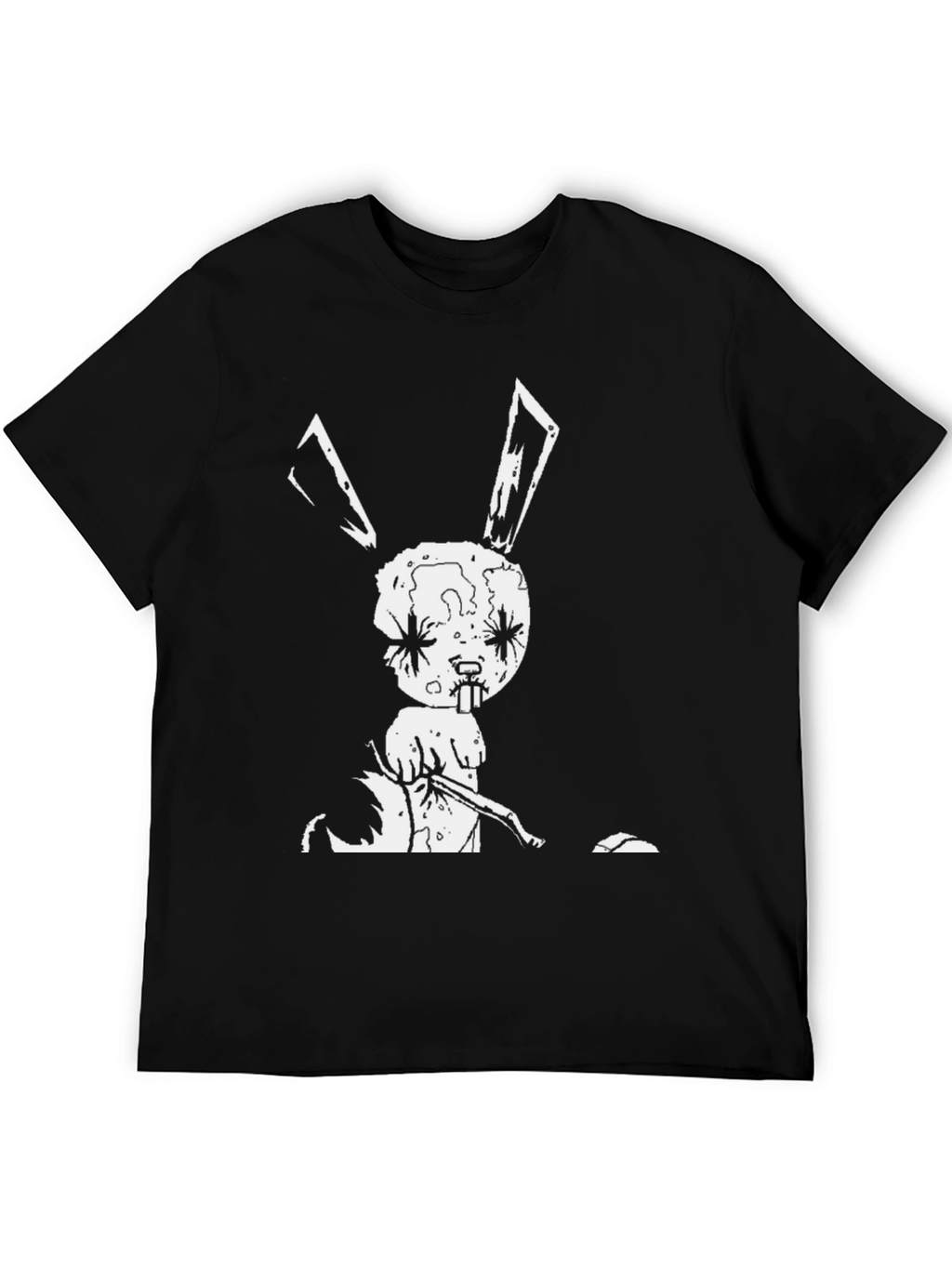 Creepy Bunny Graphic Tee - Black