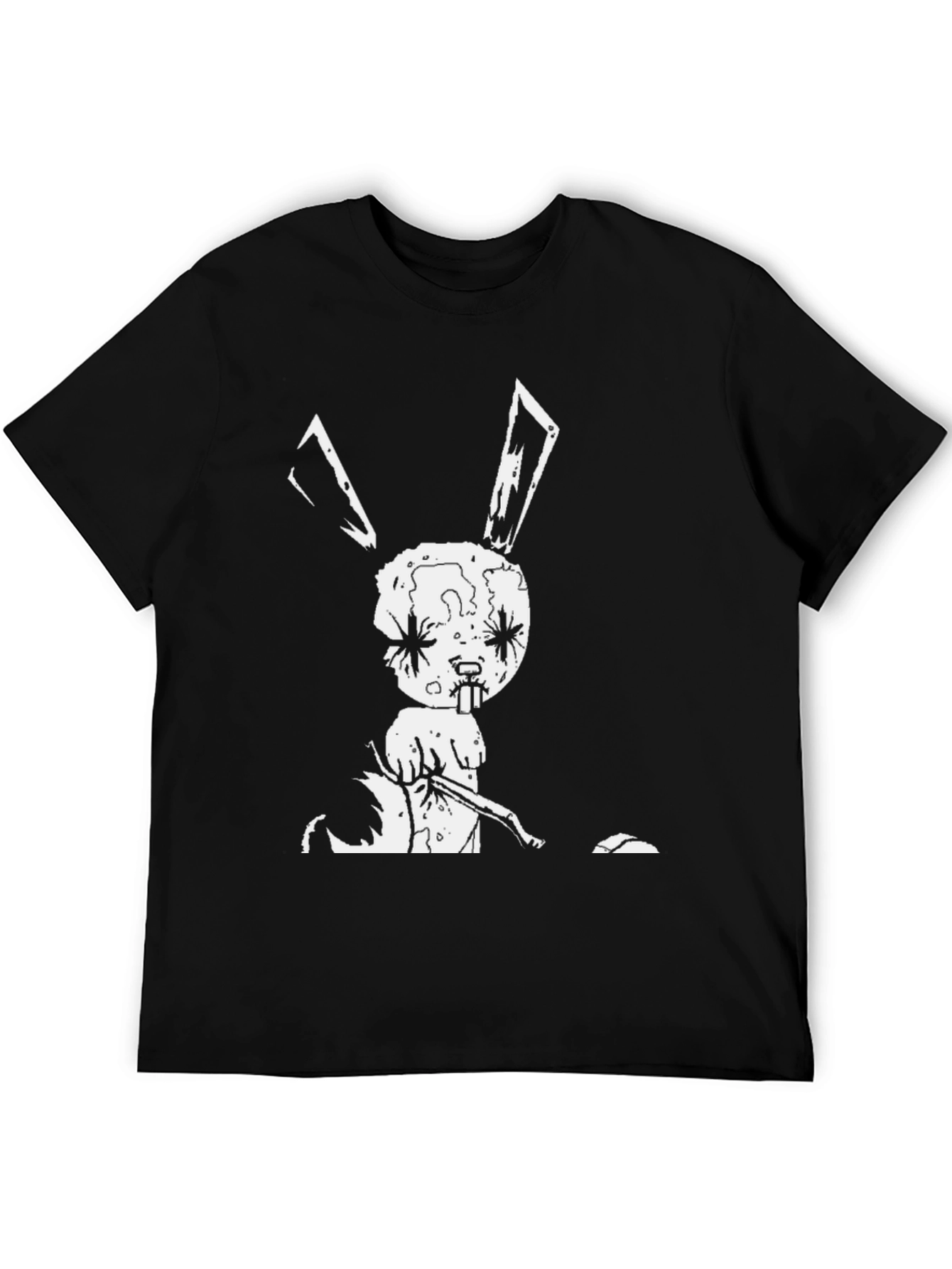 Creepy Bunny Graphic Tee - Black