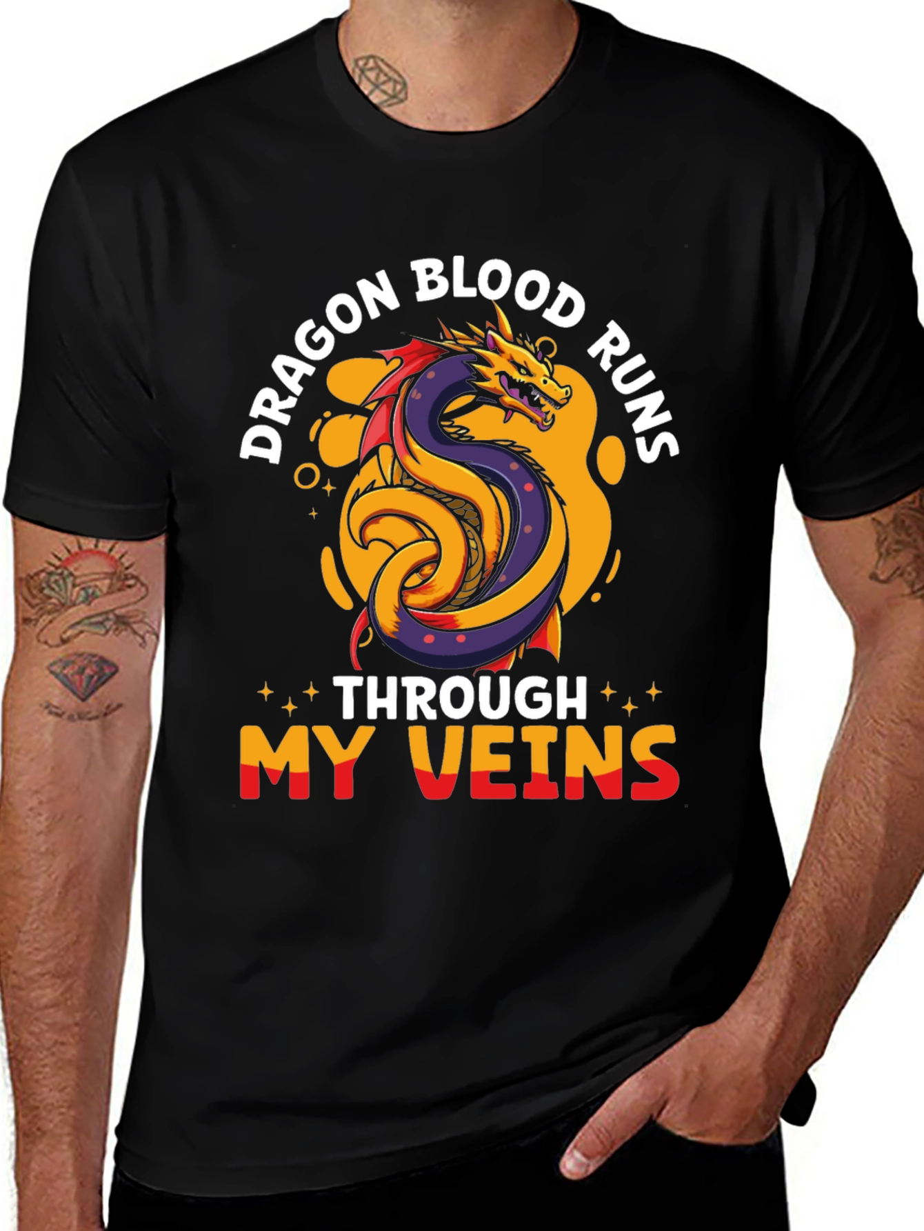 Dragon Blood Runs Through My Veins Graphic T-Shirt