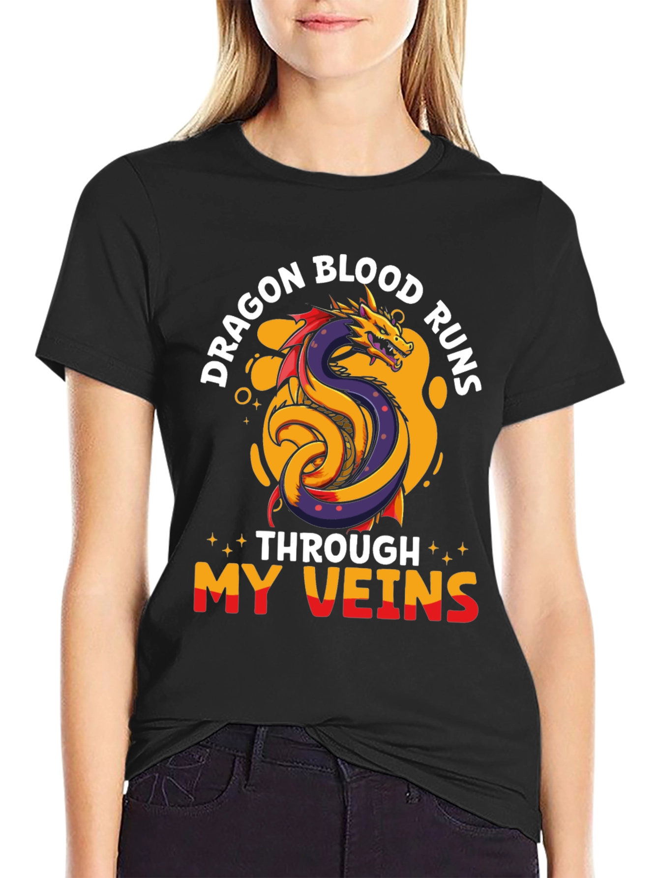 Dragon Blood Runs Through My Veins Graphic T-Shirt
