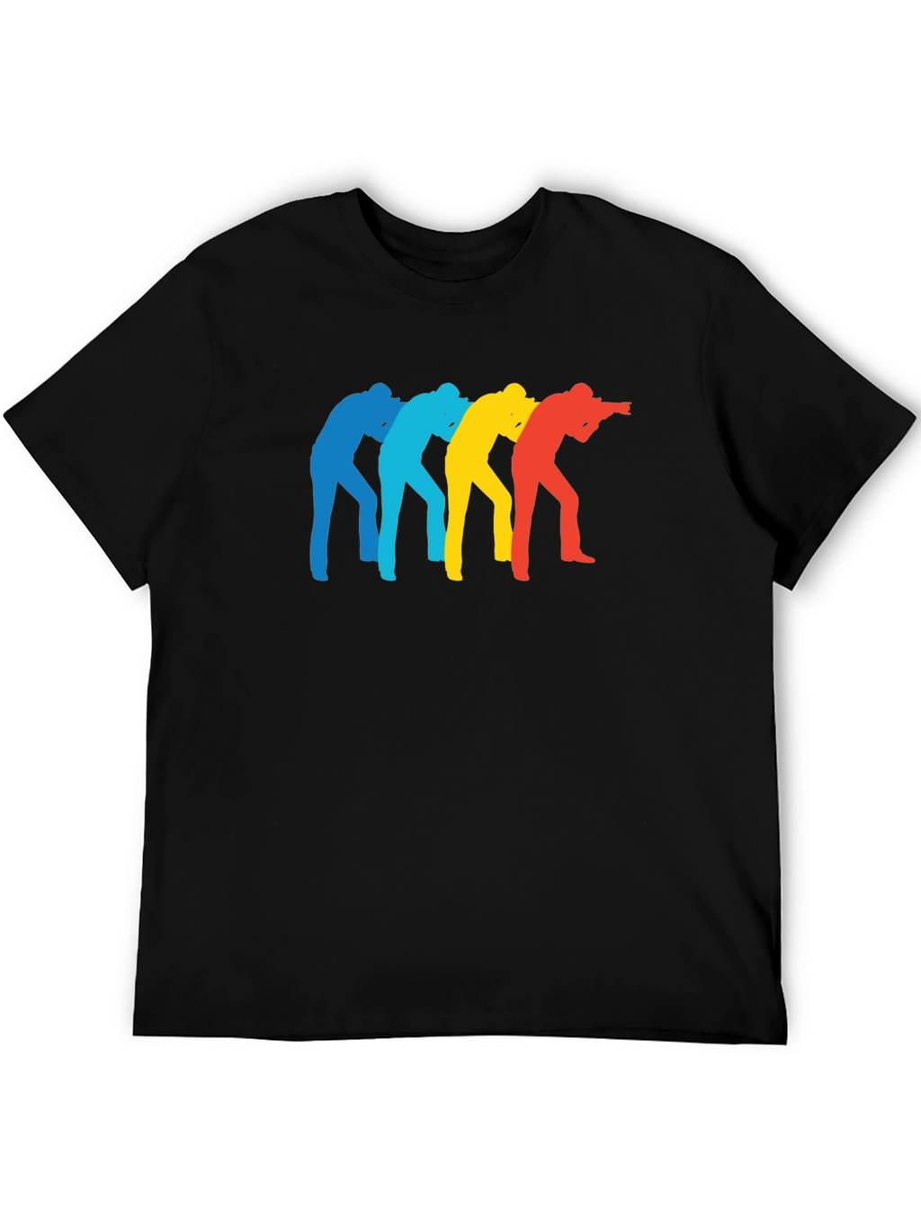 Retro Photographer Silhouette Black T-Shirt