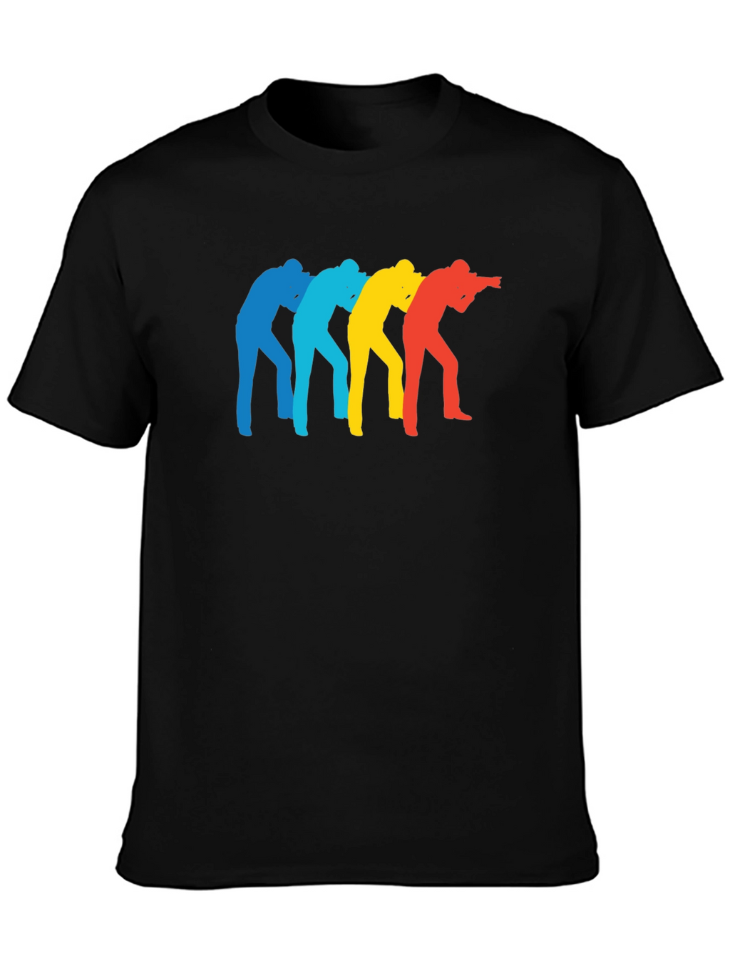 Retro Photographer Silhouette Black T-Shirt