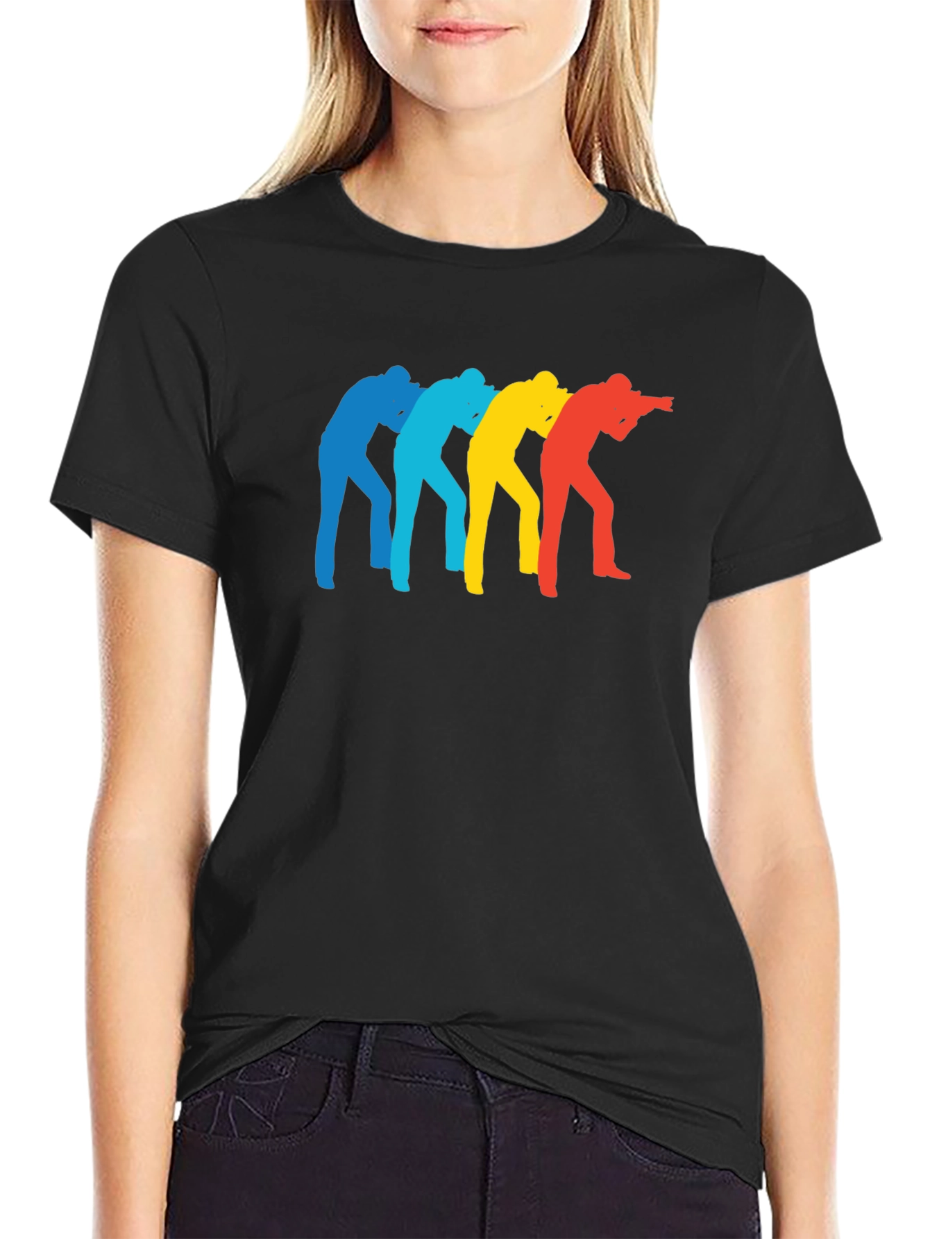 Retro Photographer Silhouette Black T-Shirt