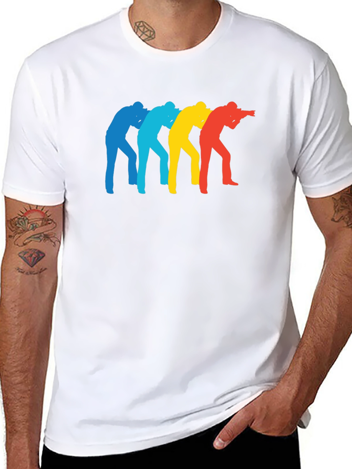 Retro Photographer Silhouette Black T-Shirt