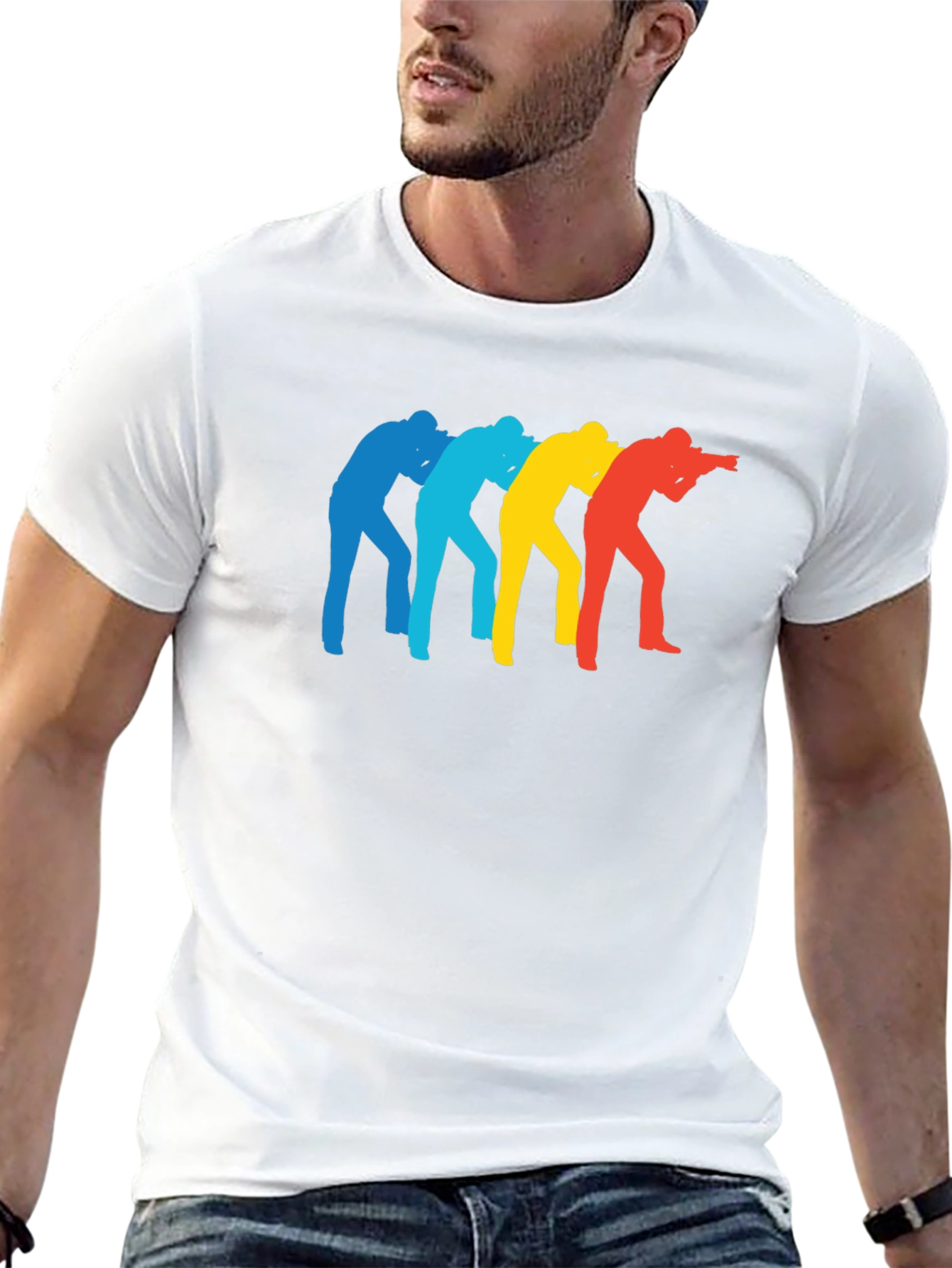 Retro Photographer Silhouette Black T-Shirt