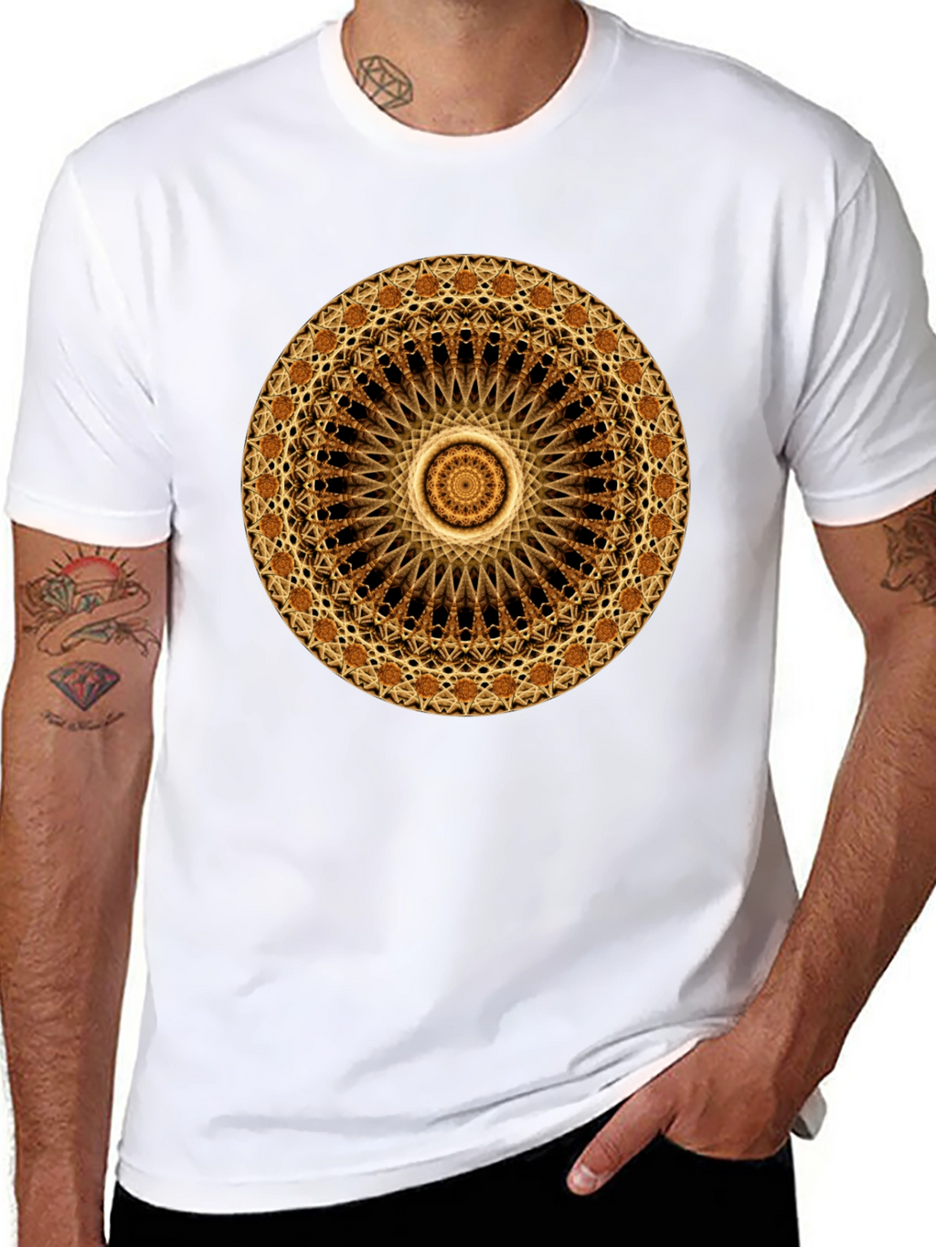 Mandala Graphic Print Black T-Shirt