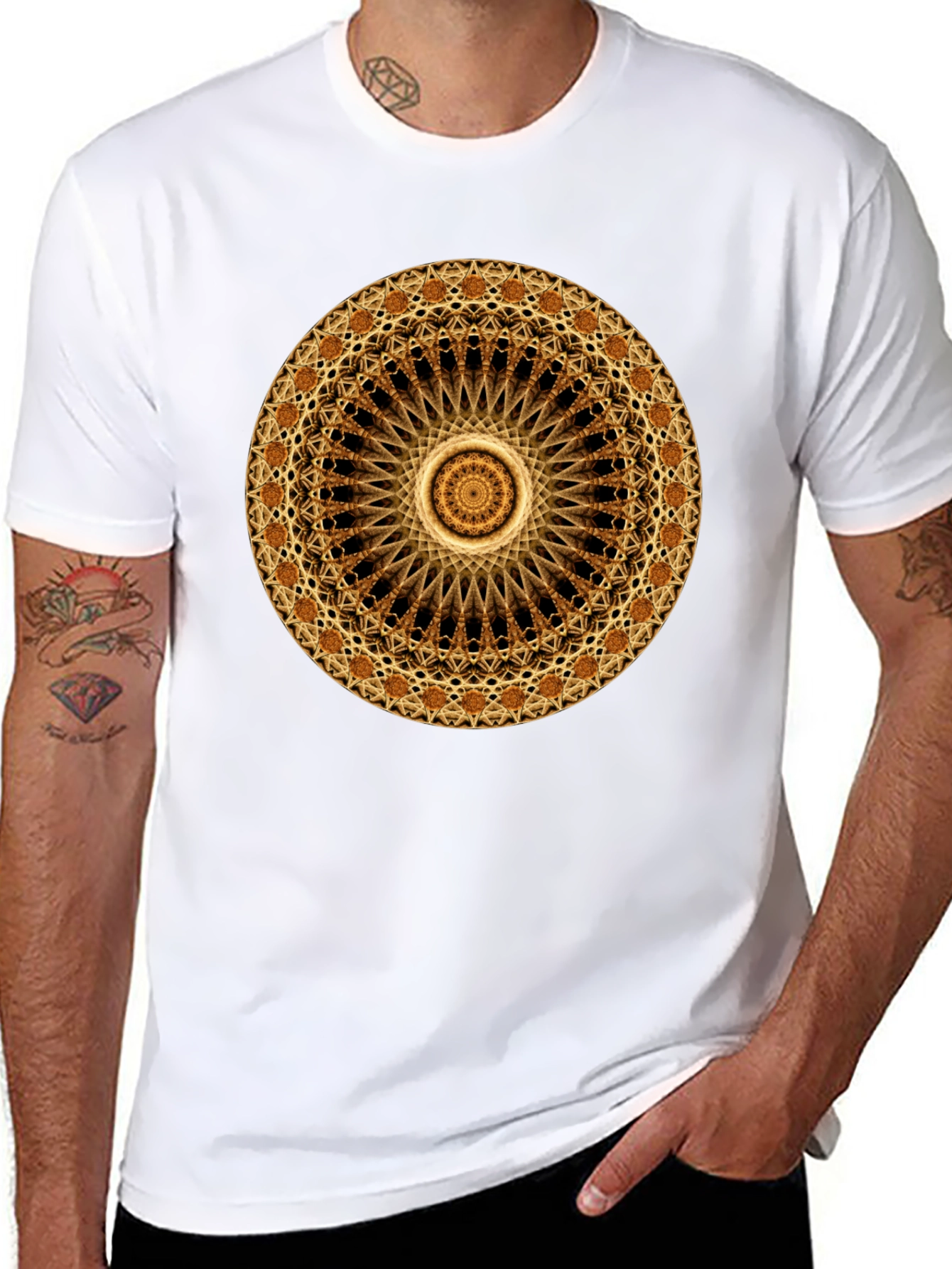 Mandala Graphic Print Black T-Shirt
