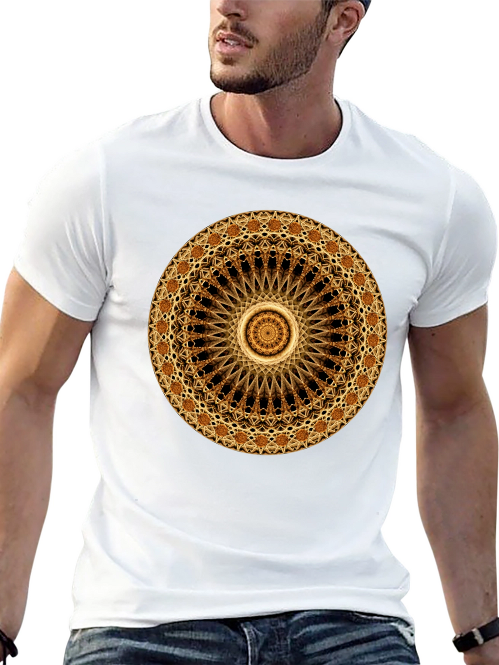 Mandala Graphic Print Black T-Shirt
