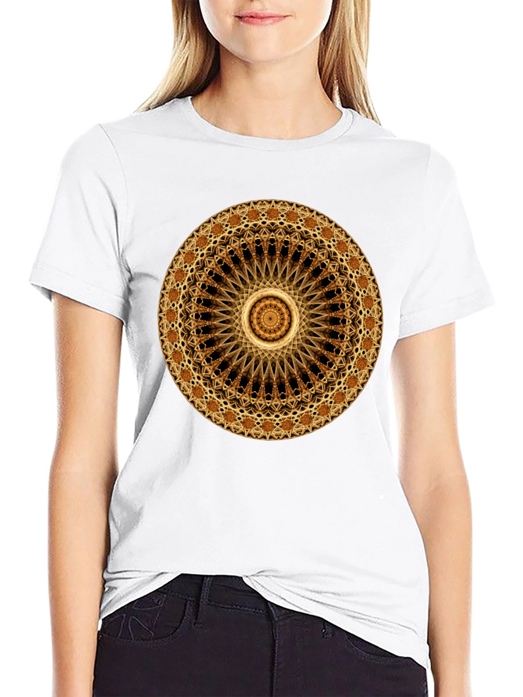 Mandala Graphic Print Black T-Shirt