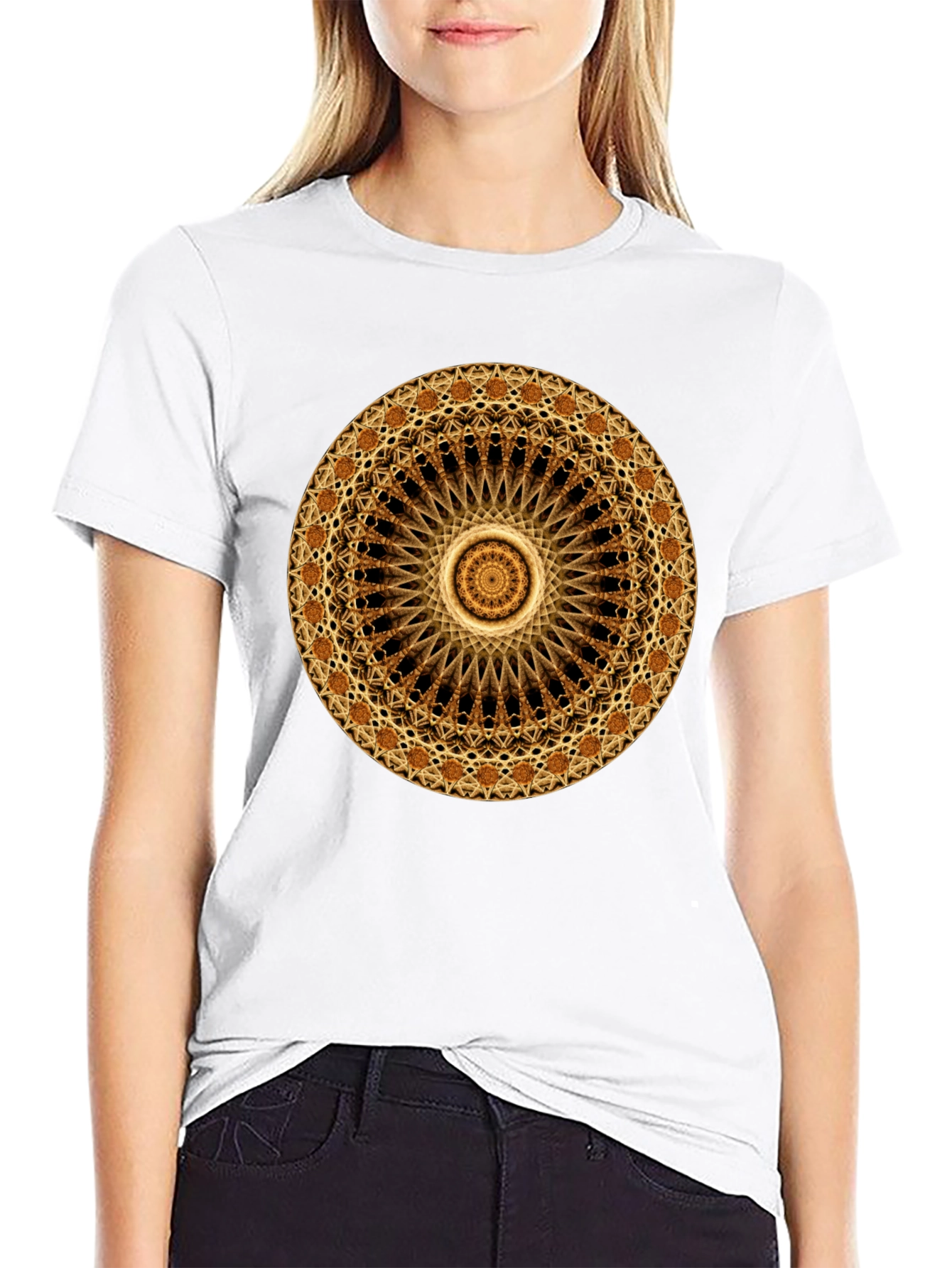 Mandala Graphic Print Black T-Shirt