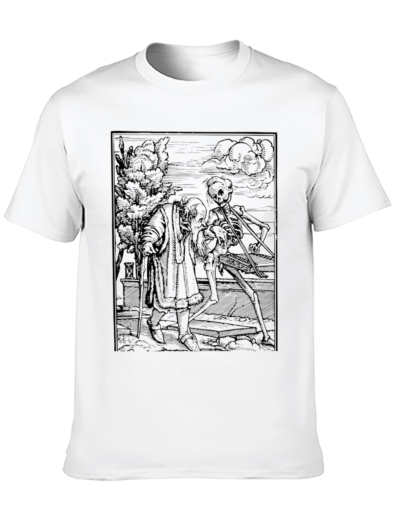 Grim Reaper Print Black T-Shirt