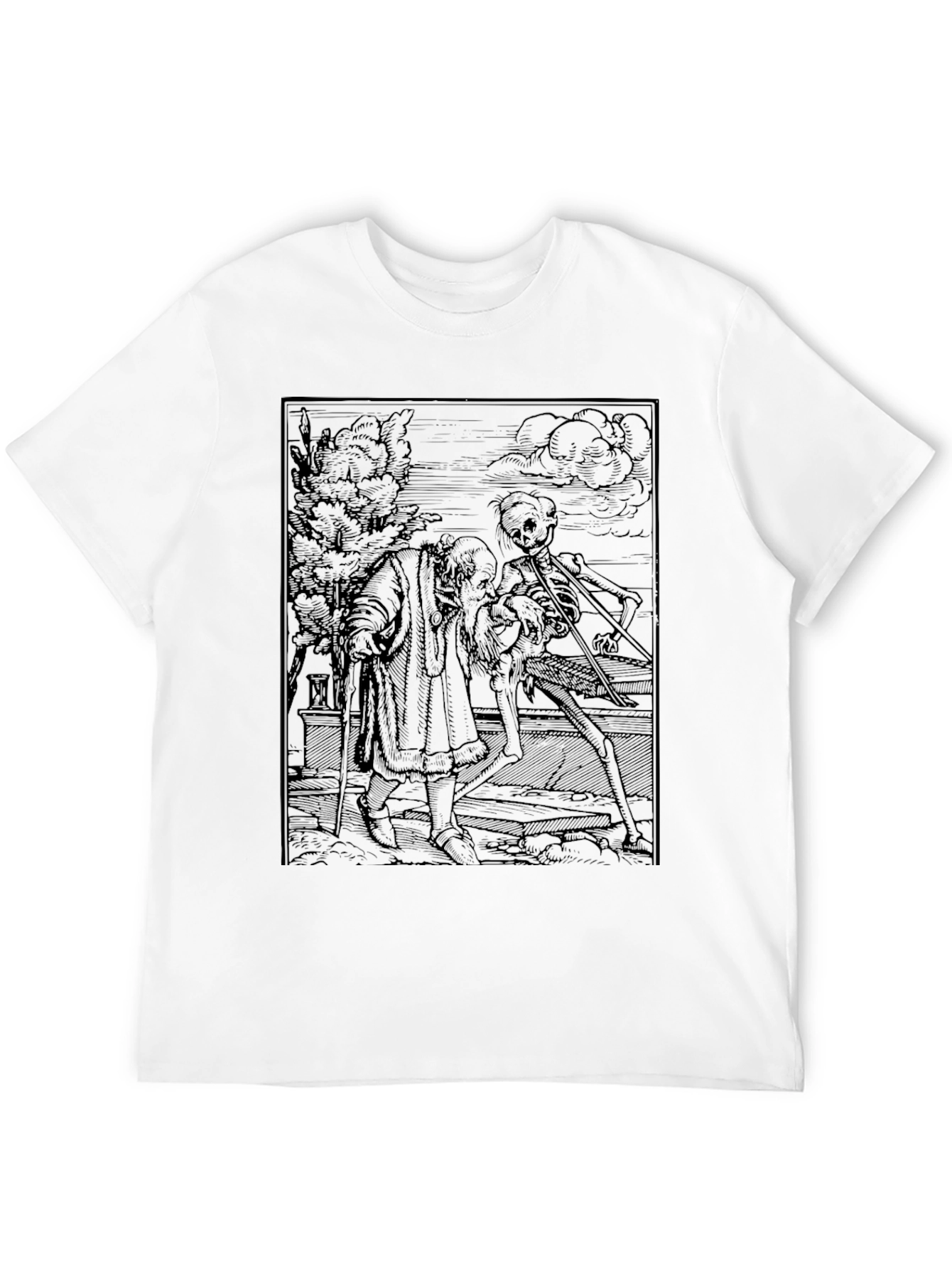 Grim Reaper Print Black T-Shirt