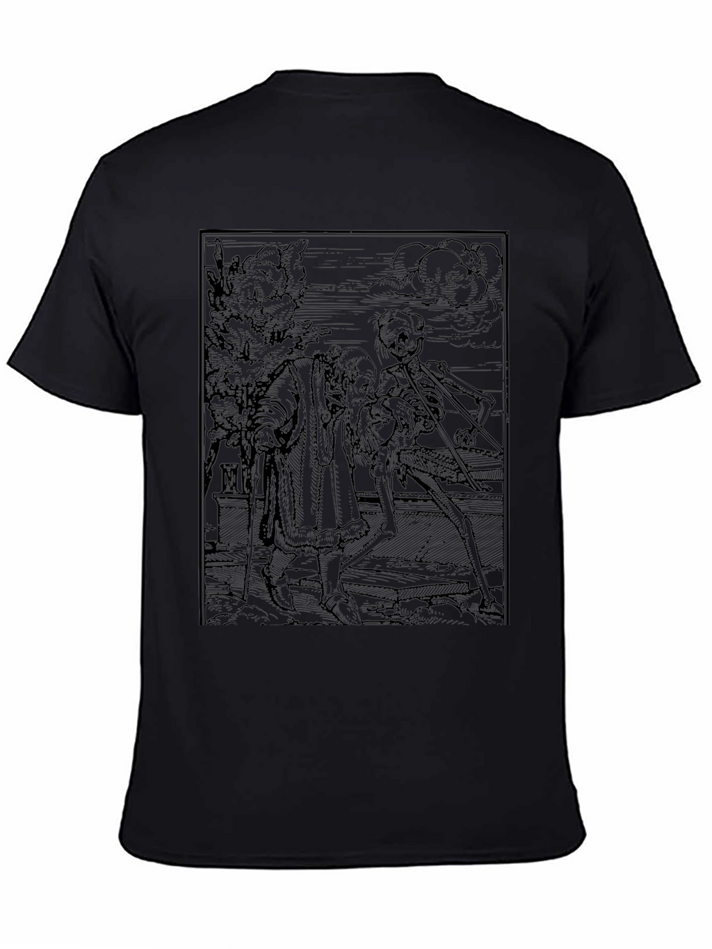 Grim Reaper Print Black T-Shirt