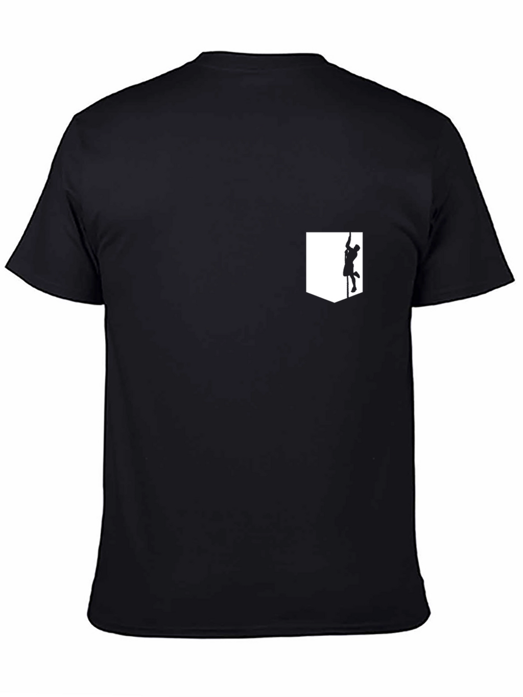 Mens Black T-Shirt with Climber Pocket Design