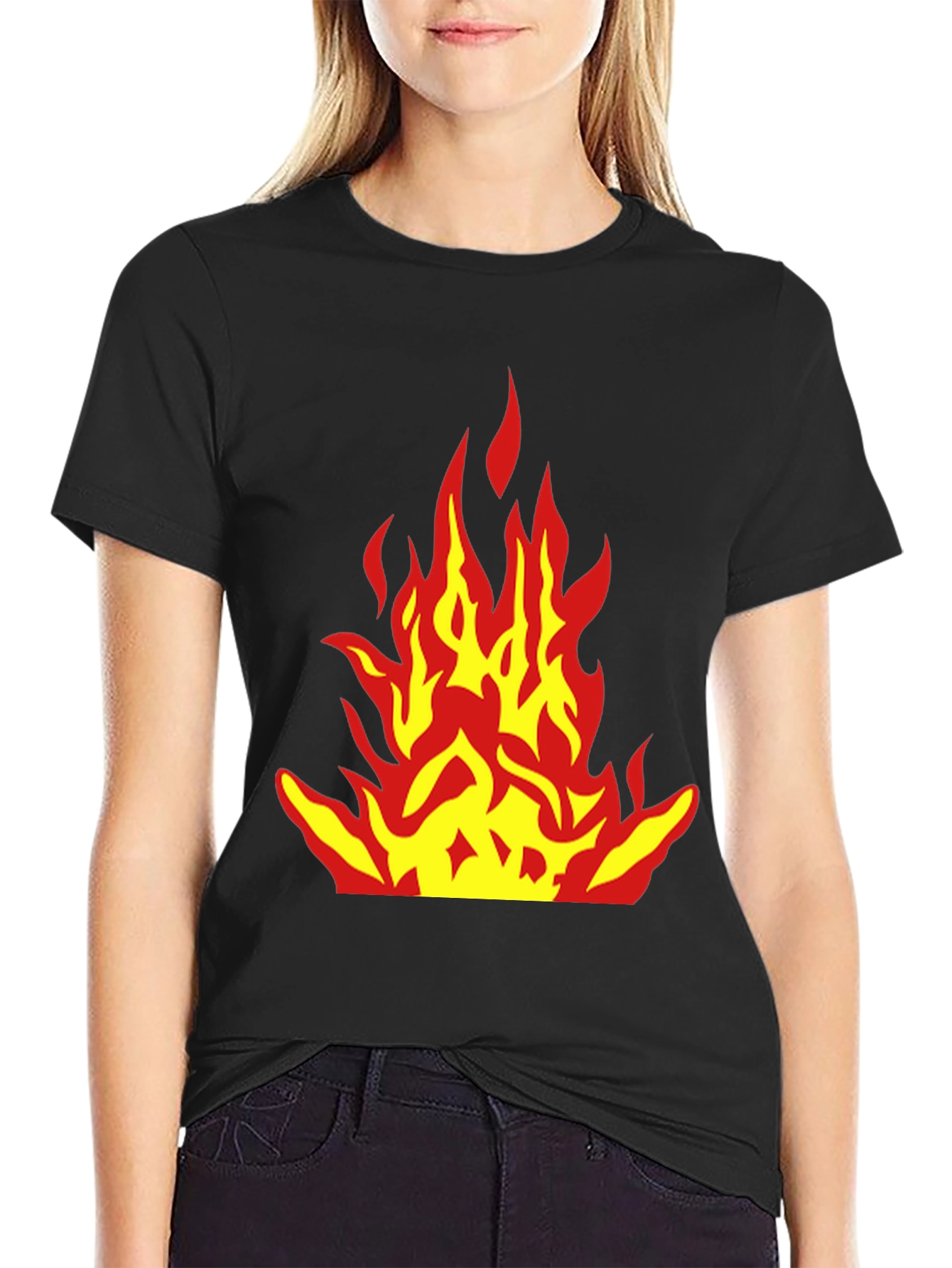 Flame Graphic Black T-Shirt - Bold Design
