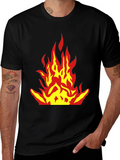 Flame Graphic Black T-Shirt - Bold Design
