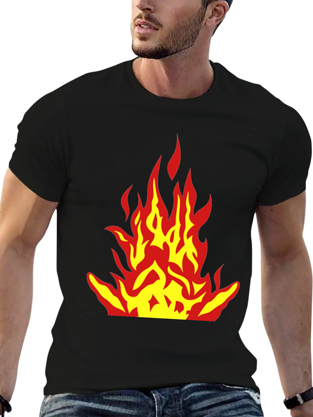 Flame Graphic Black T-Shirt - Bold Design