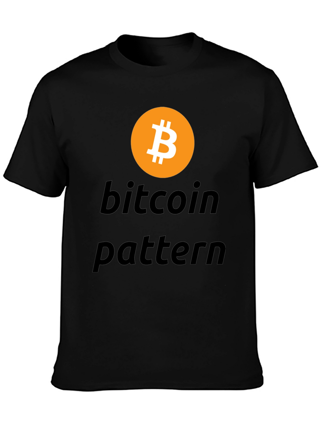 Bitcoin Pattern Black T-Shirt