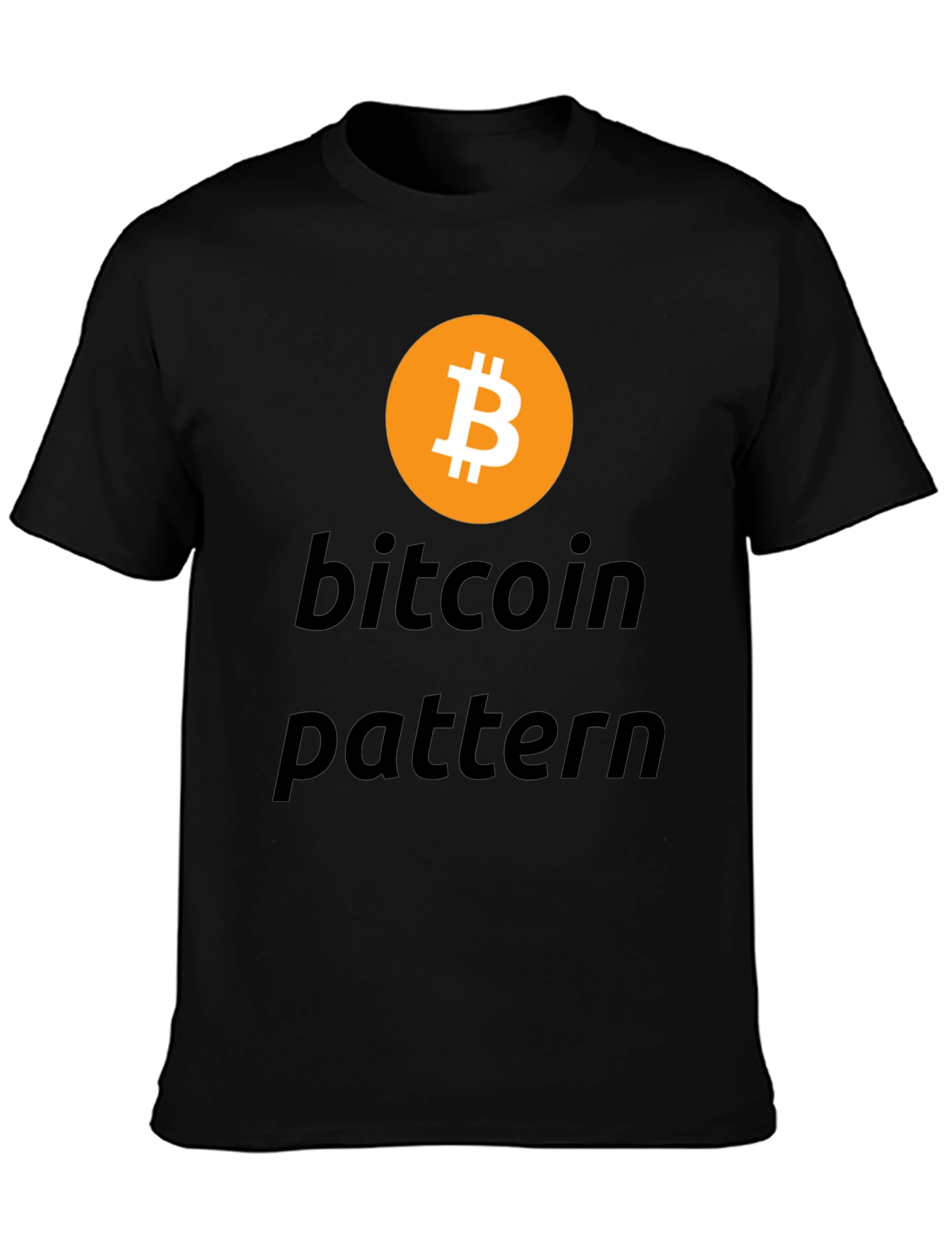Bitcoin Pattern Black T-Shirt