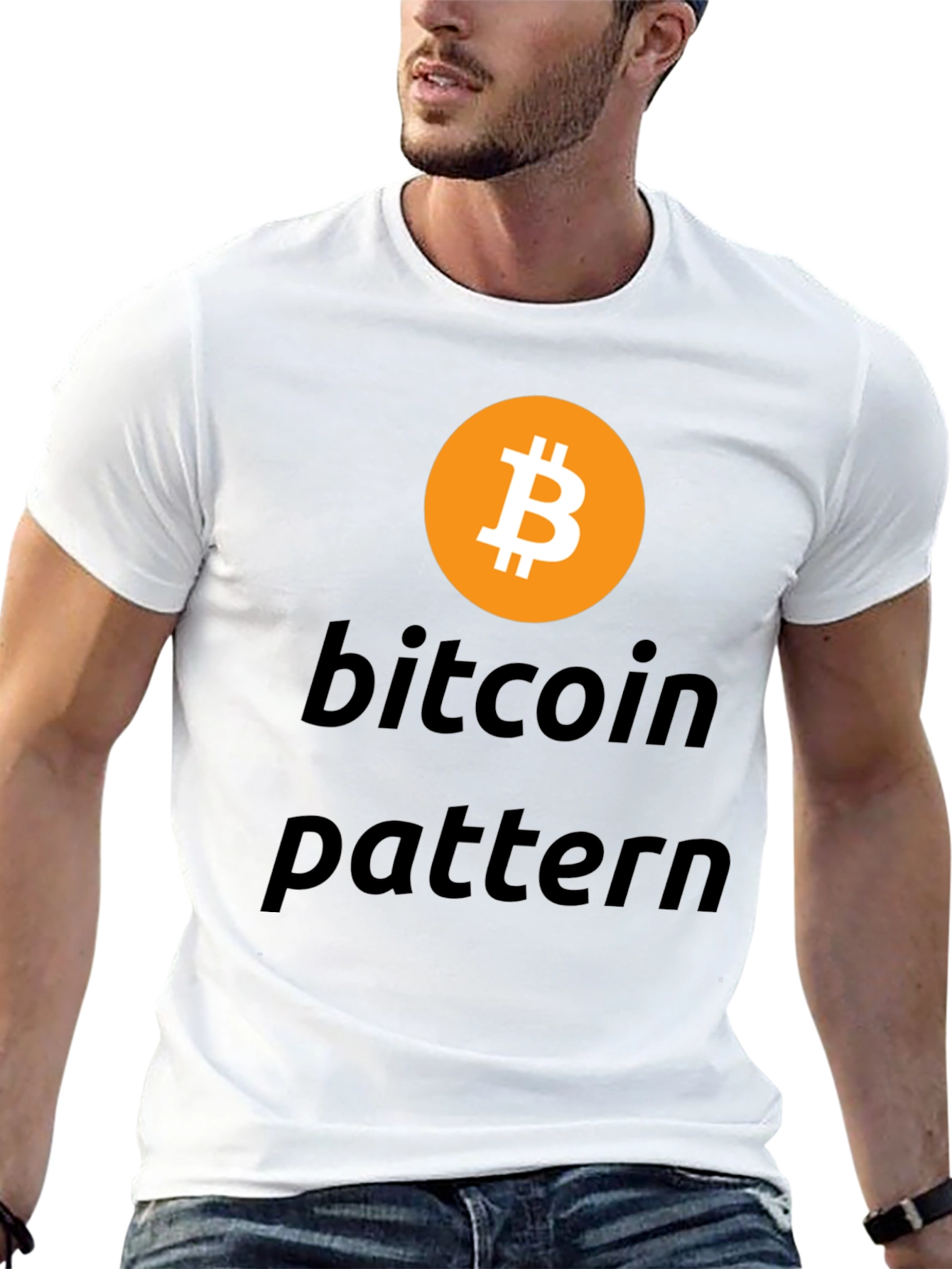 Bitcoin Pattern Black T-Shirt