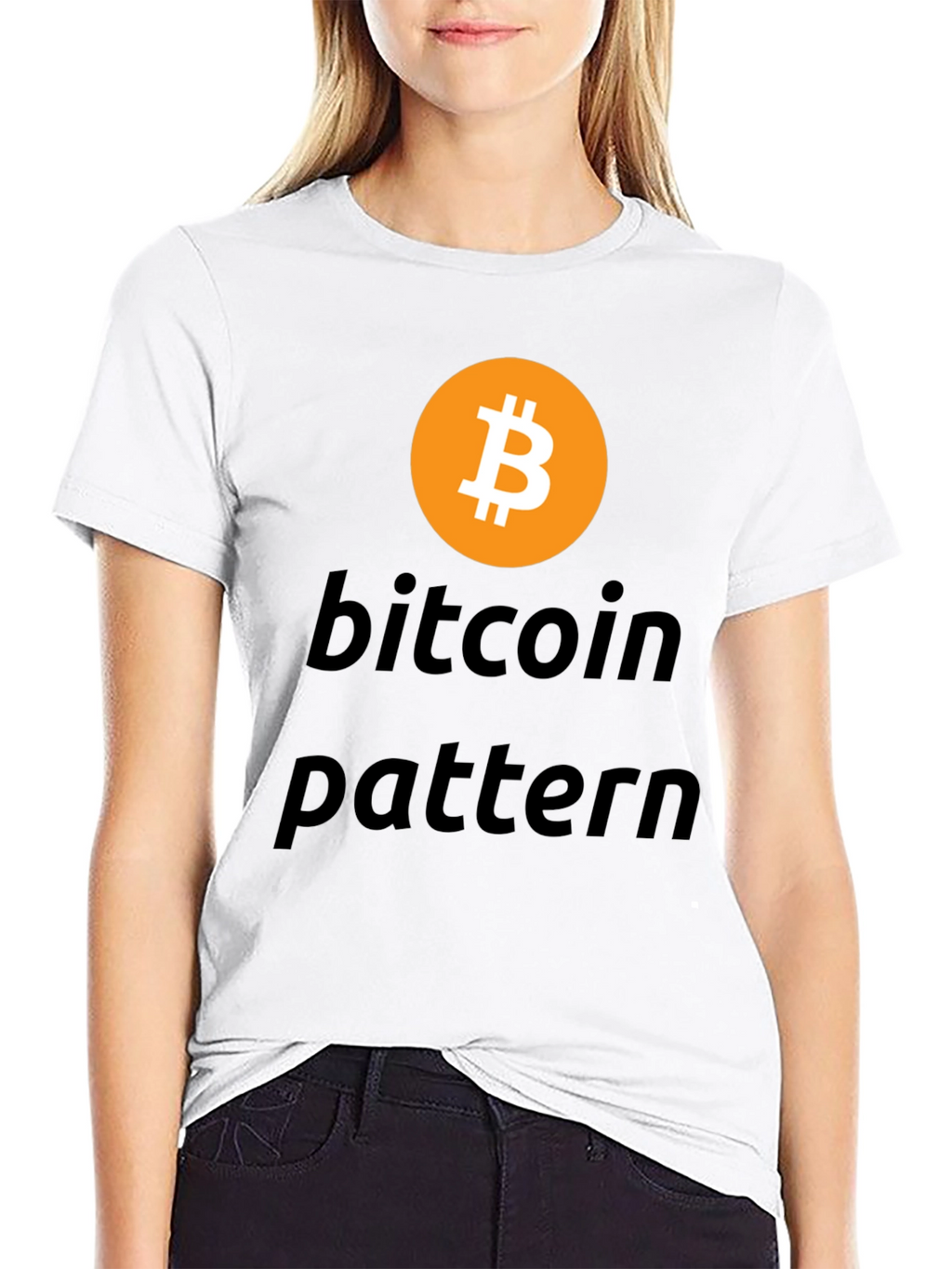 Bitcoin Pattern Black T-Shirt