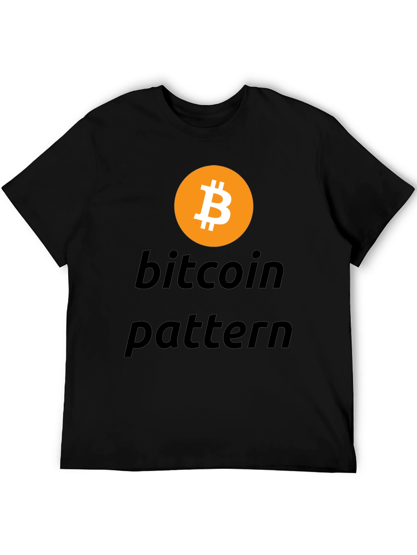 Bitcoin Pattern Black T-Shirt