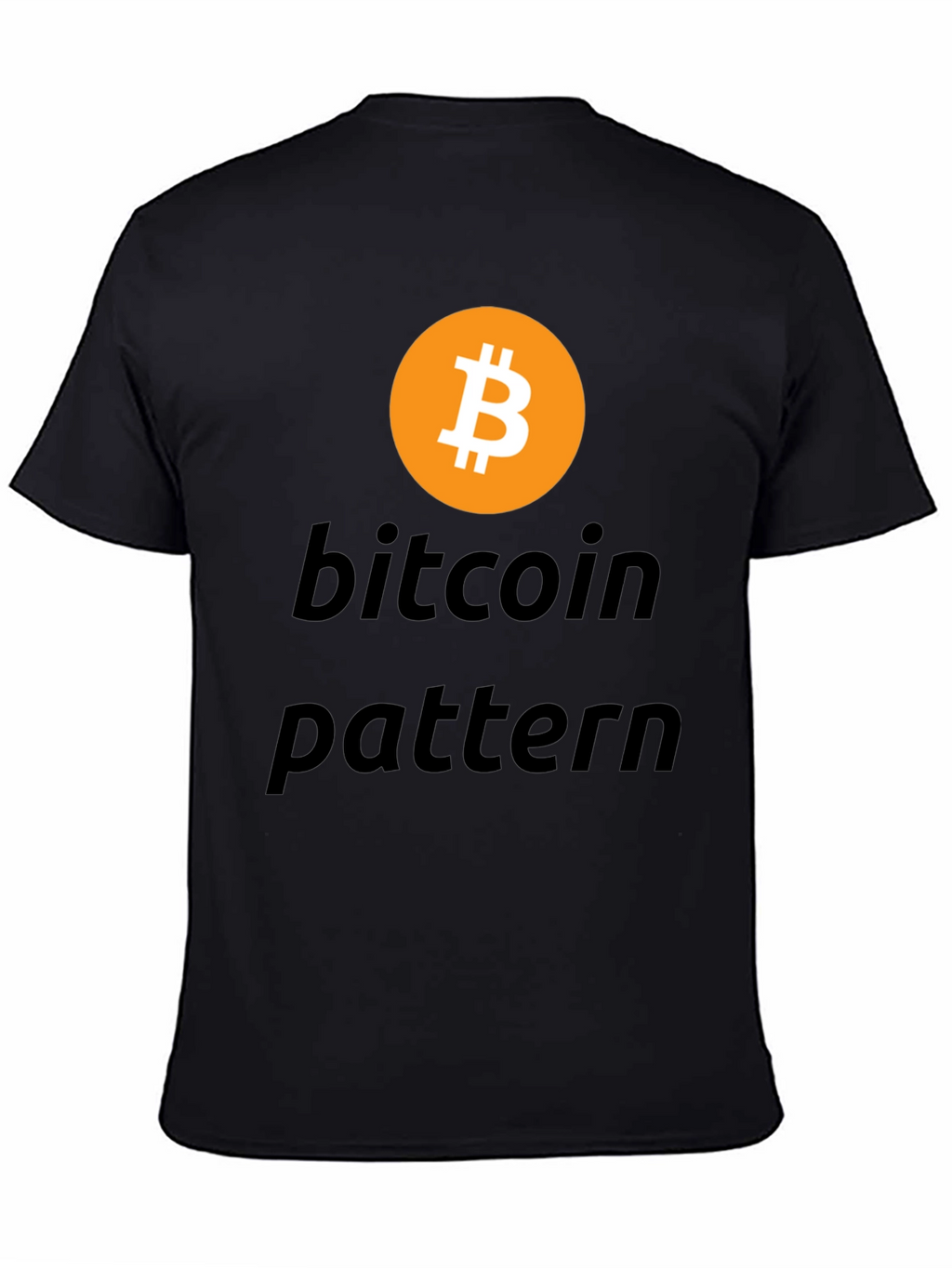 Bitcoin Pattern Black T-Shirt