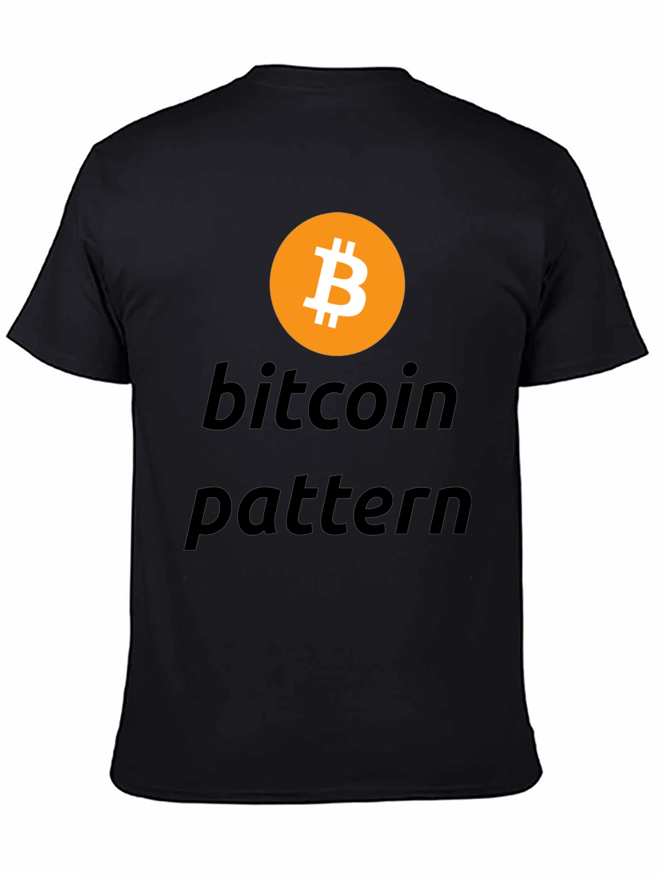Bitcoin Pattern Black T-Shirt